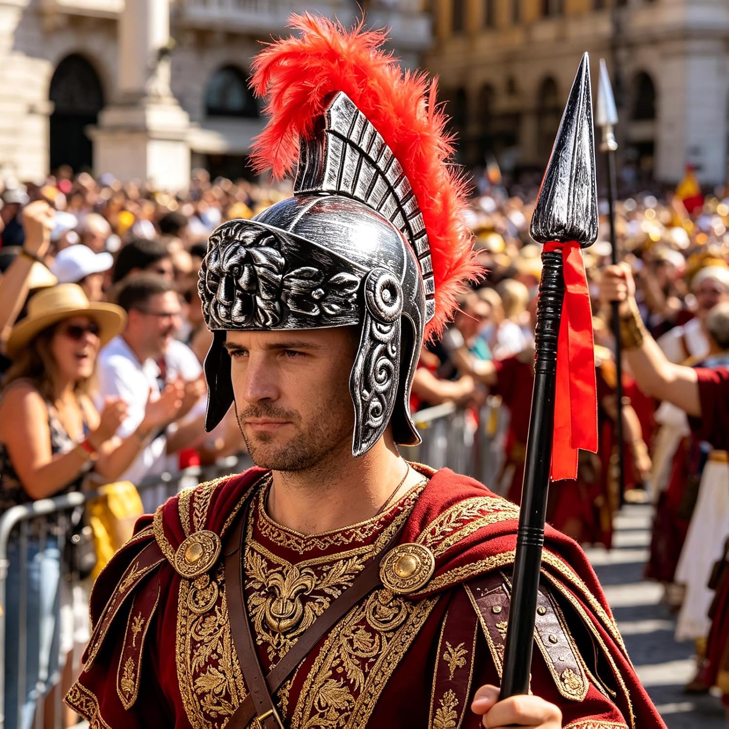 ARTIBETTER 1 Set Medieval Knight Helmet: Roman Warrior Dress Up Hat - Soldier Costume Cap Medieval Costume Accessories for Halloween Cosplay (Silver)