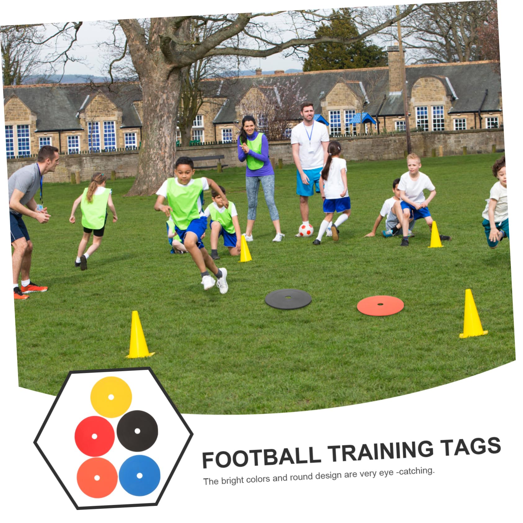 GOOHOCHY Soccer Field Markers 5pcs Training Sign Discs Tough Reusable for Football Practice