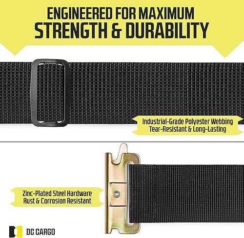 Miniatura 4 de DC Cargo Mall Correas E Track  Paquete de 16  Correas de amarre ajustables y estándar resistentes de 12 a 22 pulgadas, compatibles con accesorios de