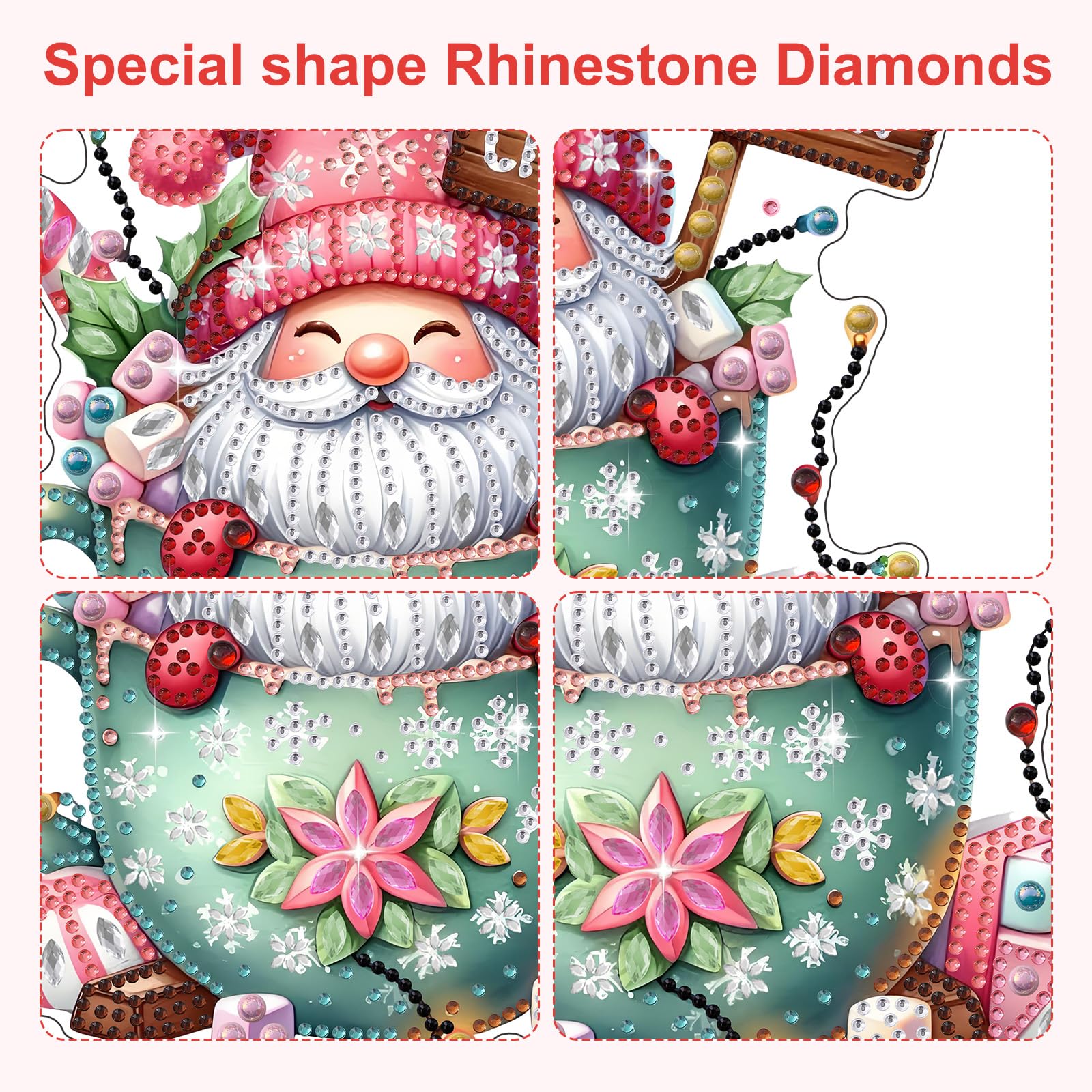 Bowetile Christmas Diamond Painting Hanging Ornament with Chain - Image 2