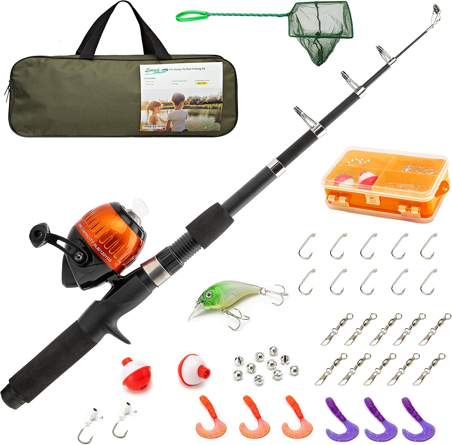 Youth fishing pole and tackle box Outlet