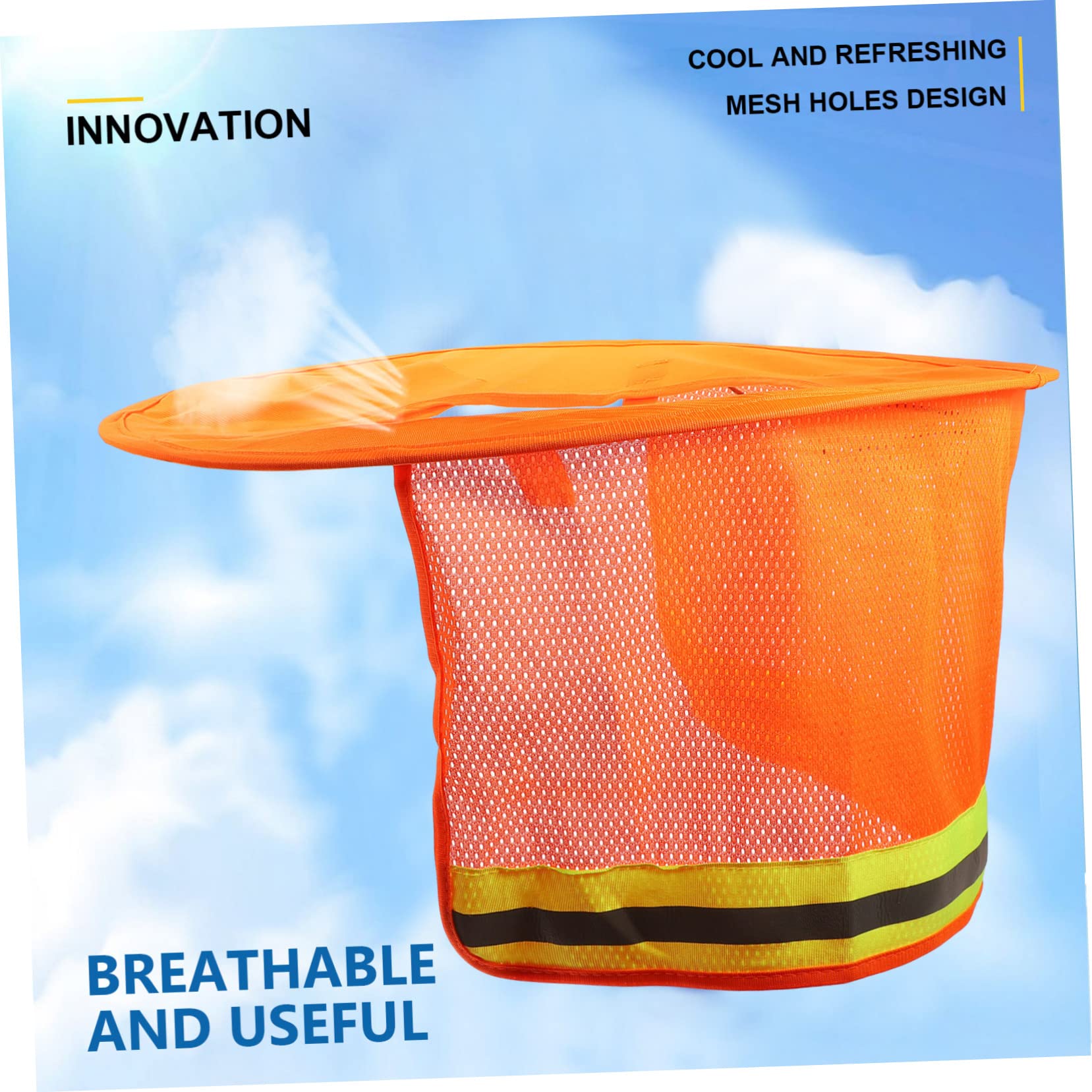 ARTIBETTER 2st Reflektierender Hutbezug Zubehör Für Baumützen Sonnenschutz Für Hart Sonnenschutzhüte Für Männer Schutzhelm Helmzubehör Für Männer Hooey Hüte Für Maske Orange Polyester