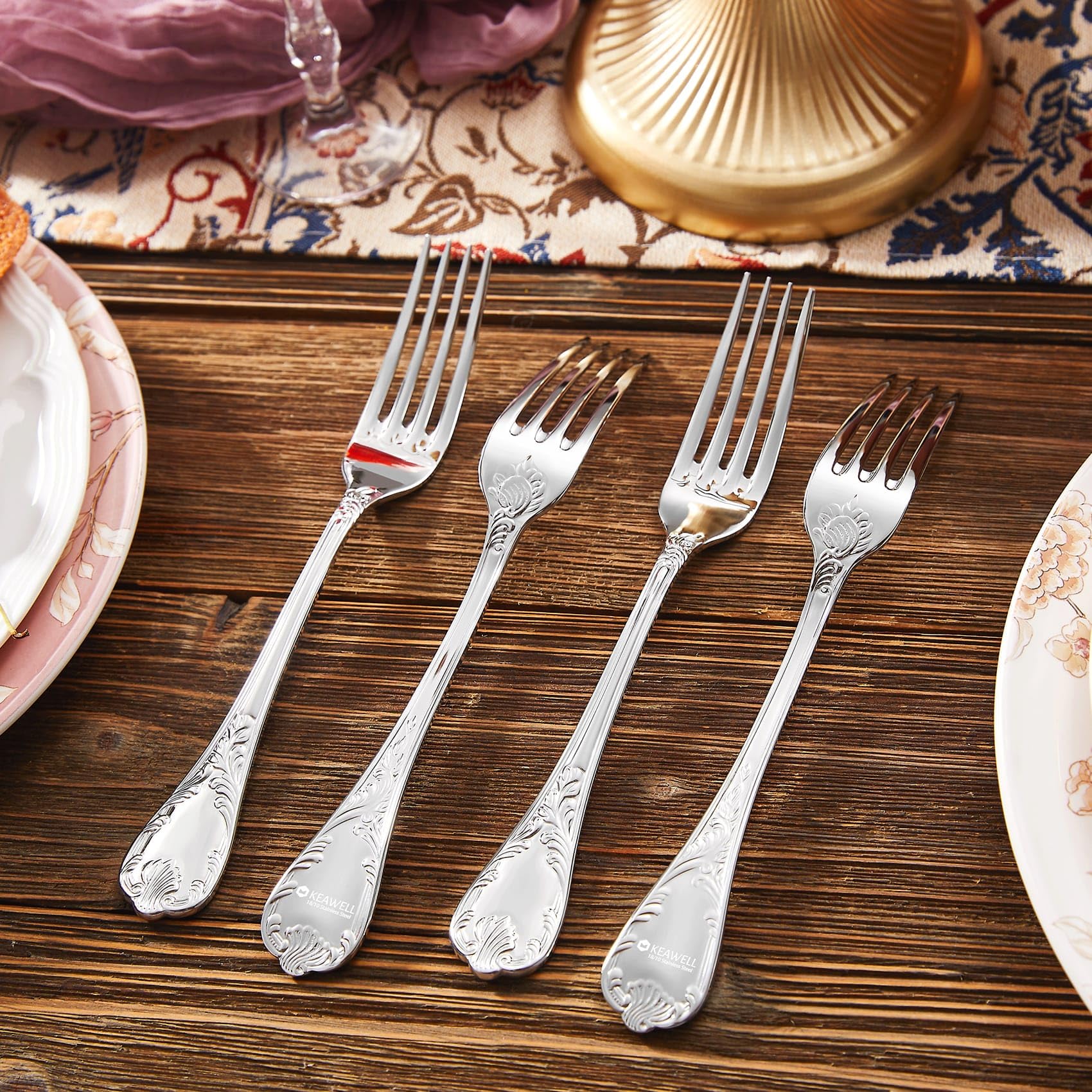 KEAWELL Premium Regalia 4-Piece 8-Inch Dinner Fork Set (4, Dinner Forks) — Amazon image 4