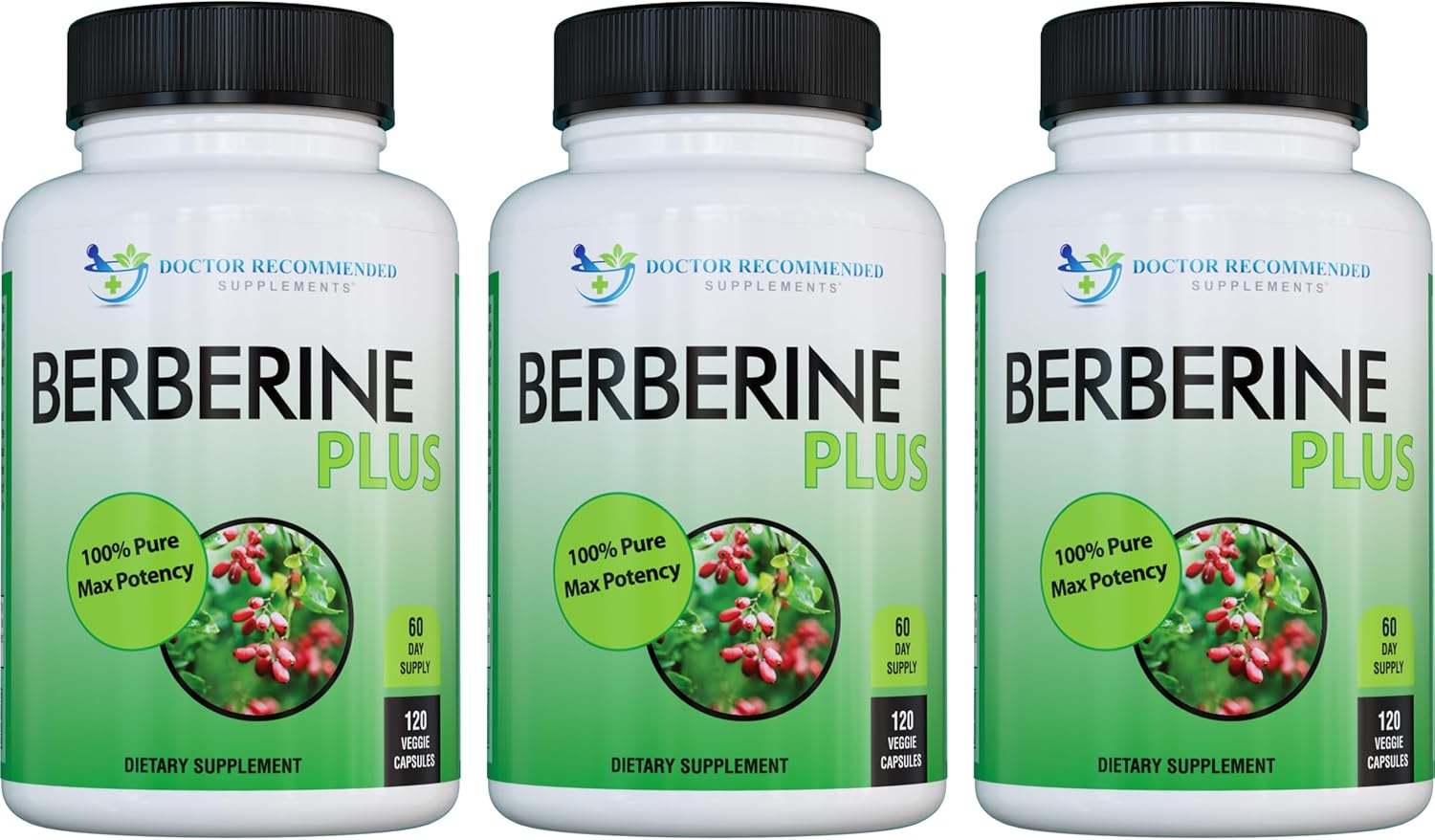 DOCTOR RECOMMENDED SUPPLEMENTS Berberine Plus 1200mg Per Serving - 120 Veggie Capsules with Royal Jelly