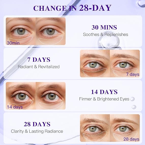 Grape Seed Collagen Under Eye Patches, Eye Mask for Puffy Eyes and Dark Circles, Deep Hydrating Under Eye Mask Patches for Eye Bags Treatment, Under-eye Skincare Boost Radiance (24 pairs)