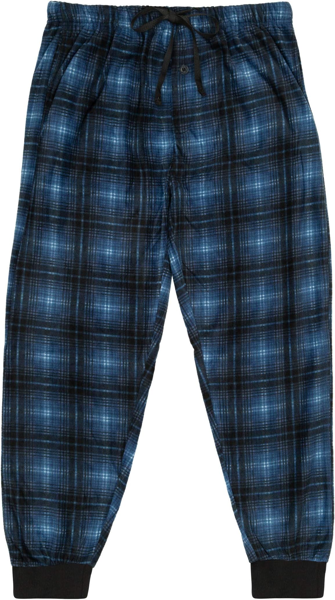 North 15Mens Buffalo Plaid Pajama Pants, Super Soft Mens Fleece Pj Pants with Bottom Rib