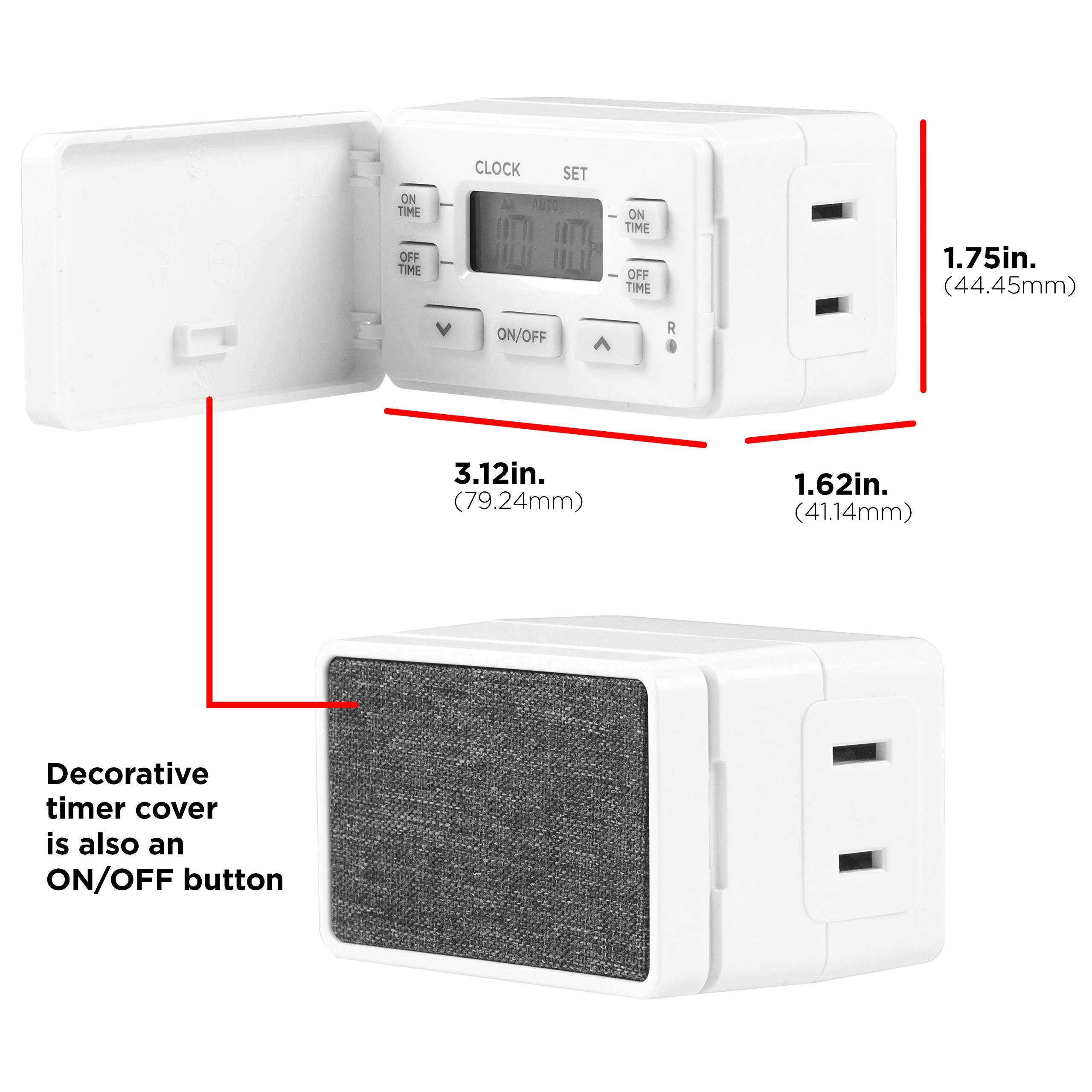 Snapklik.com : 24hr Digital Bar Outlet Timer, 1-Polarized Timer Outlet ...