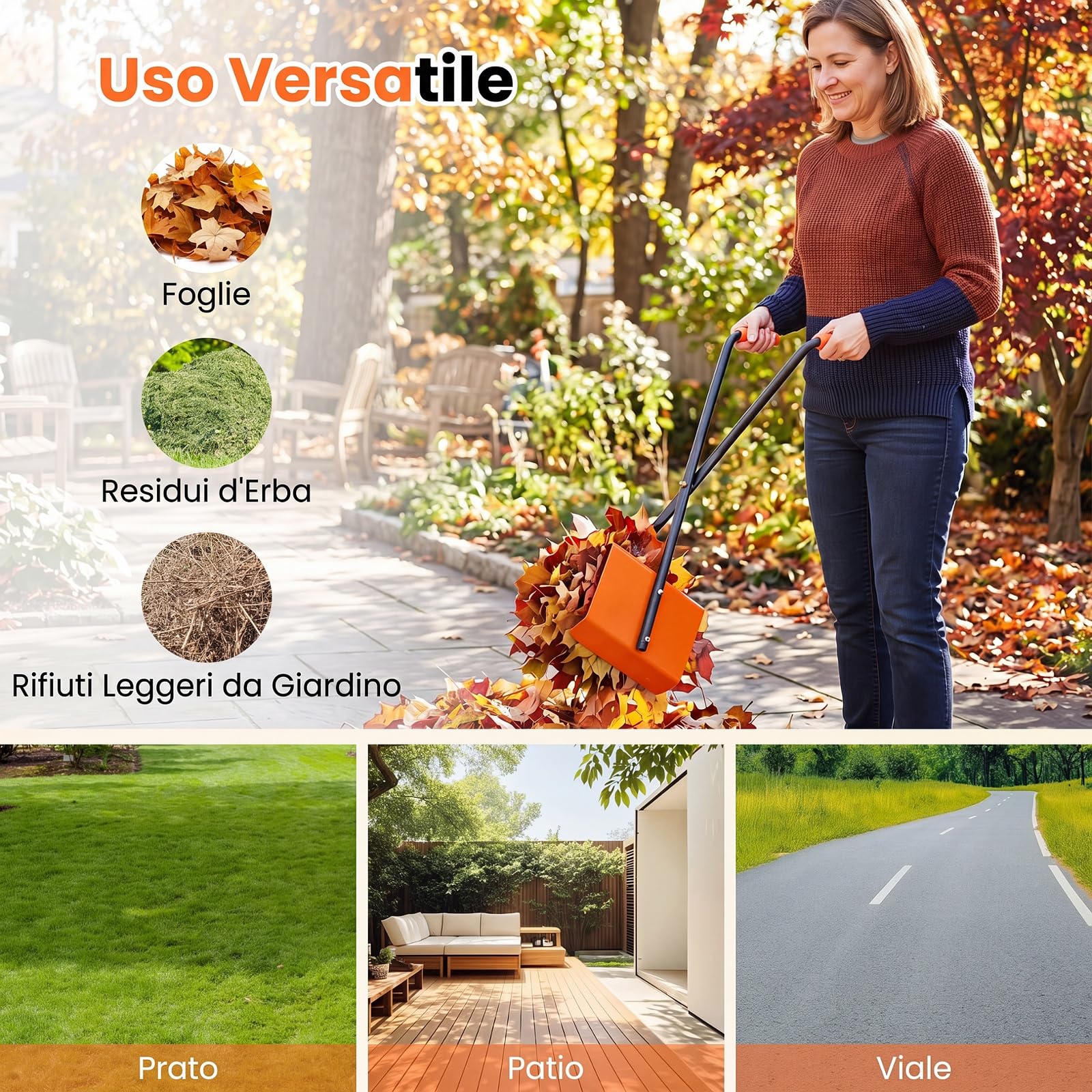 COSTWAY Pinza Raccogli Oggetti, Ampie Ganasce e Impugnatura Antiscivolo | Raccogli Foglie in ABS, Acciaio e TPR, Pinza Raccogli Rifiuti da Giardino, Prato e Vialetto, 30 x 15 x 92 cm