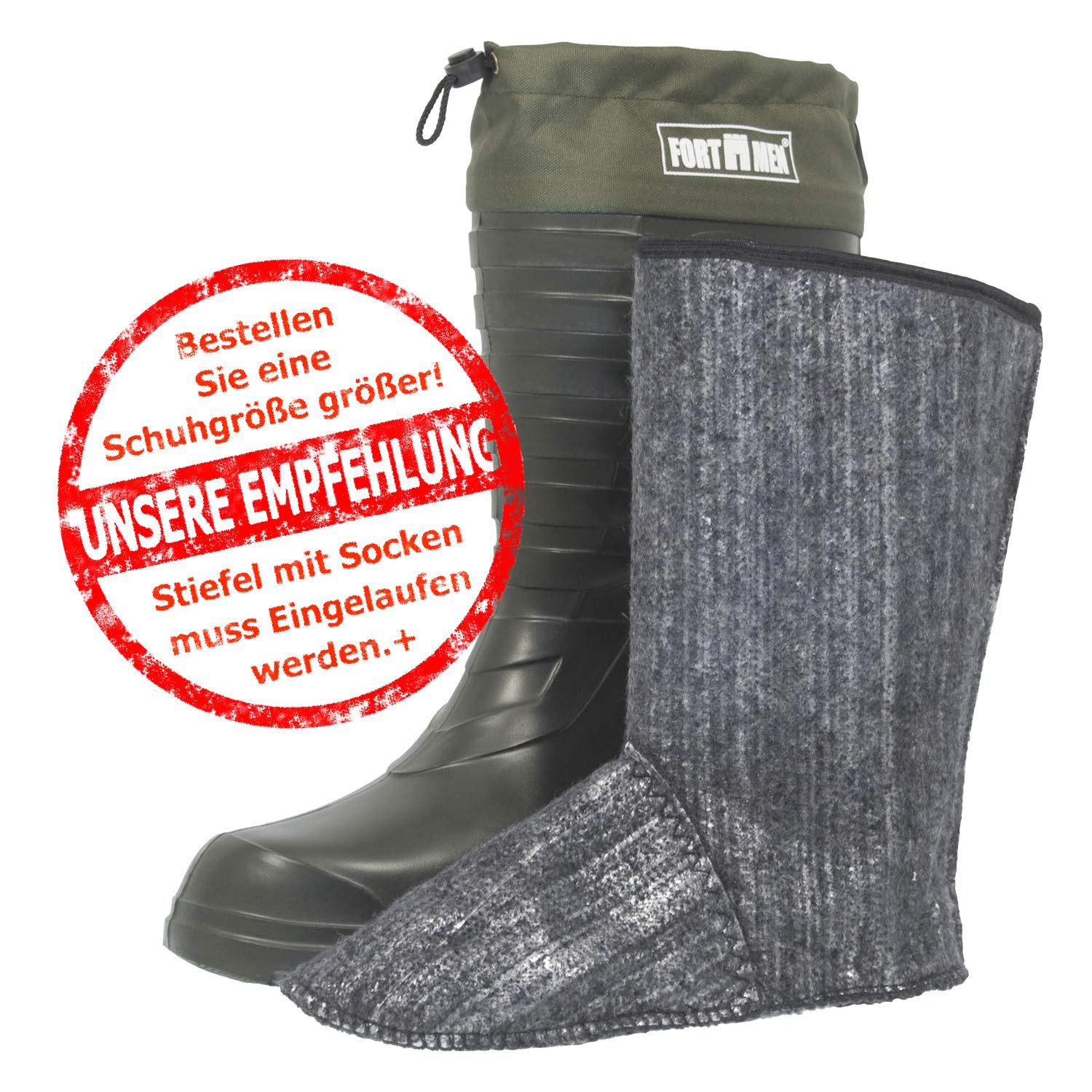 Bottes de pêche thermiques doublées en caoutchouc - Pour homme et femme - Bottes d'hiver chaudes - Pointure 38-47 - Bottes de travail avec doublure