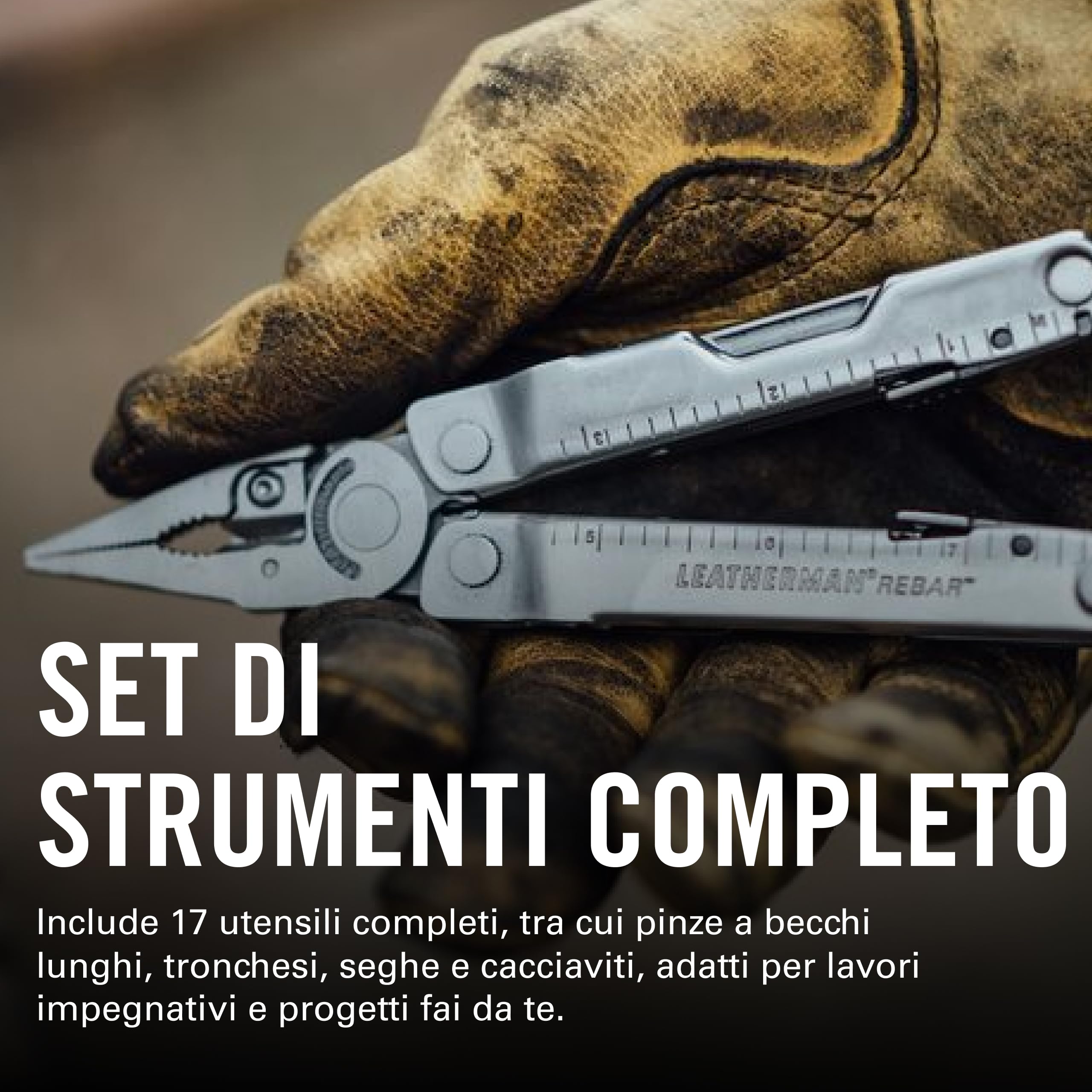 Leatherman Rebar Multi-Tool 17 Strumenti Acciaio Inossidabile Argento