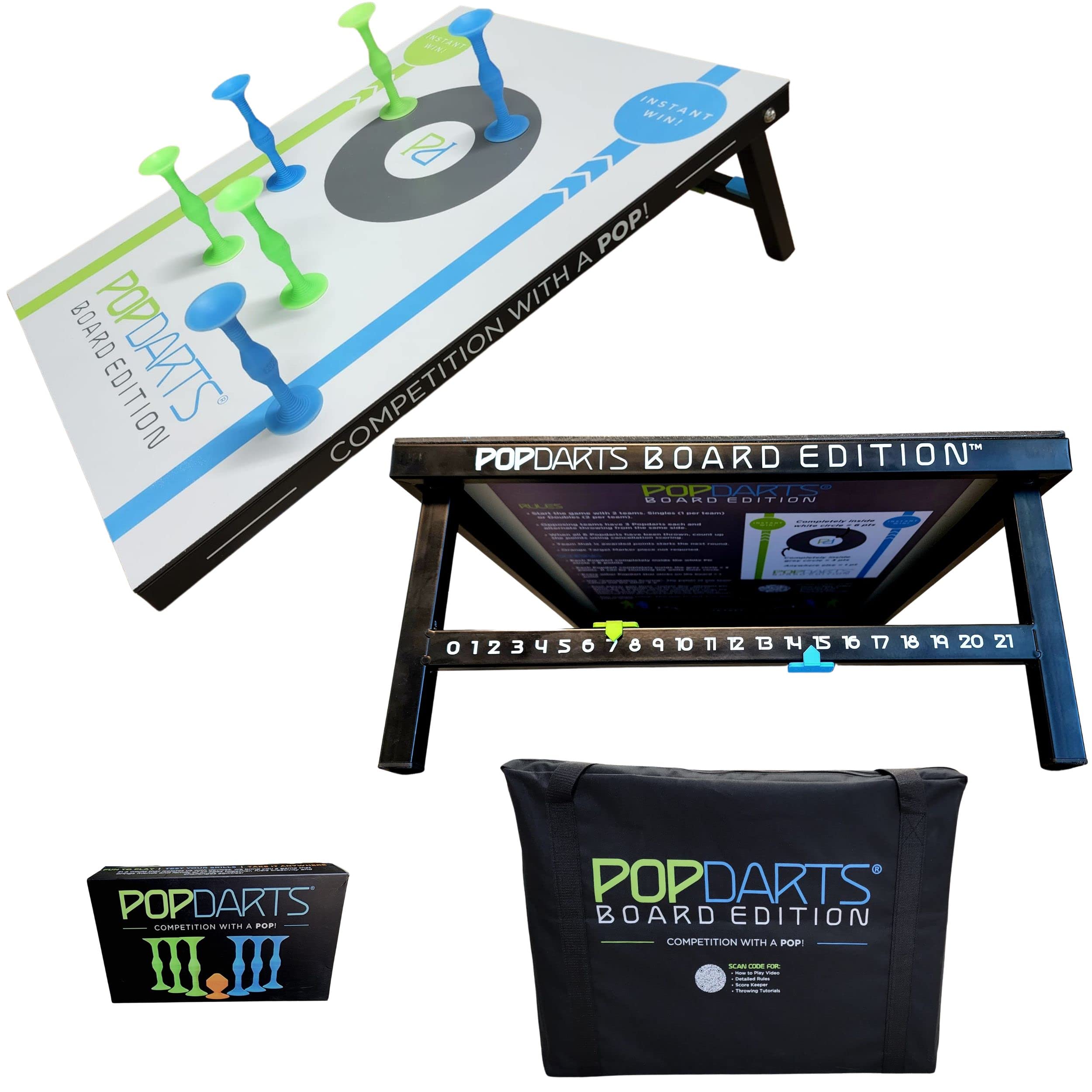 Popdarts Board Edition Set - Two Great Games in ONE - Includes 2 Aluminum All-Weather Boards, Original Set, Premium Travel Case, & Built-in Score Keeper.