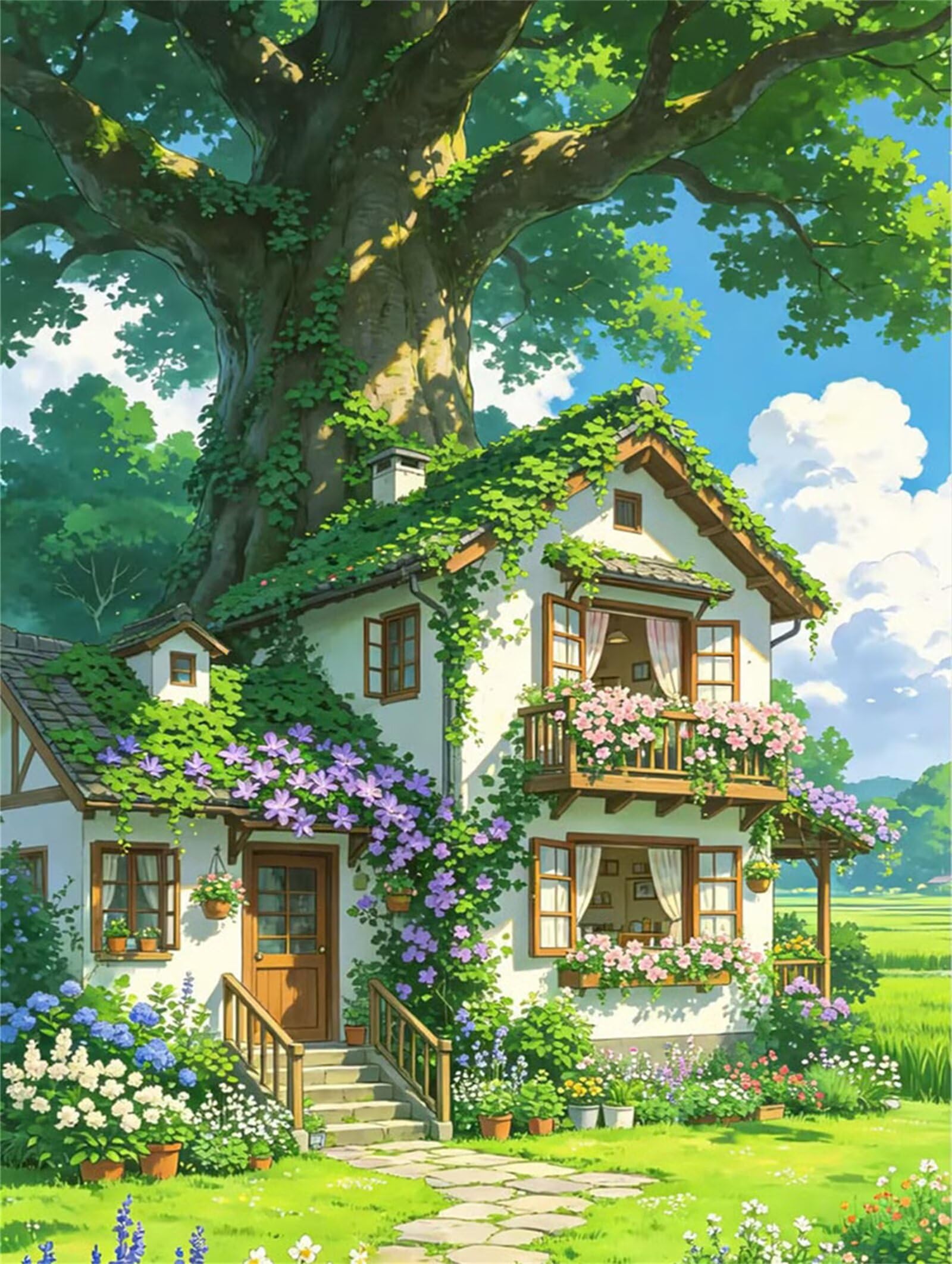 Puzzle de 1000 Piezas para Adultos, Casa de la Enredadera 75x50cm, Rompecabezas 1000 Piezas Adultos, Juego Antiestrés y Desafío de Creatividad, Regalo para Noches de Juego