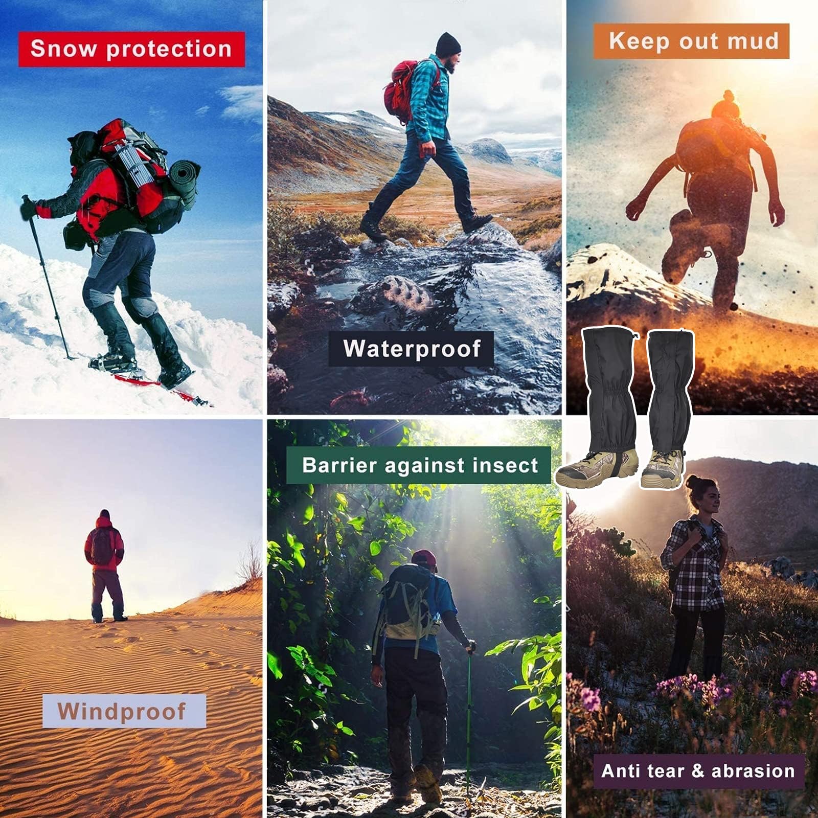 Ghette Impermeabili Trekking,Ghette da Escursionismo Impermeabili - Protezione E Comfort per Le tue Avventure All'Aperto!