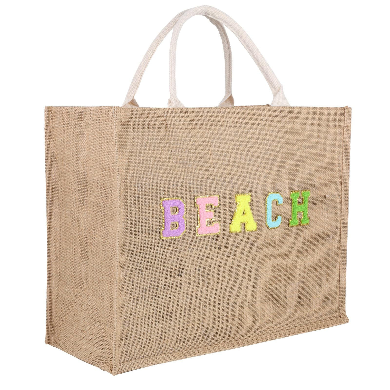 Kolewo4ever Beach Bag Straw Jute Fiber Tote Bag Travel Handbag Woven Beach Bag Shopping Travel Bag