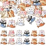 Alloy Enamel Cat Charms Cute Kitten Pet Cat Pendants Mini Animal Decorative Charms for DIY Necklace Bracelet Earrings Keychain Craft Jewelry Making Purse Backpack Hanging Ornament