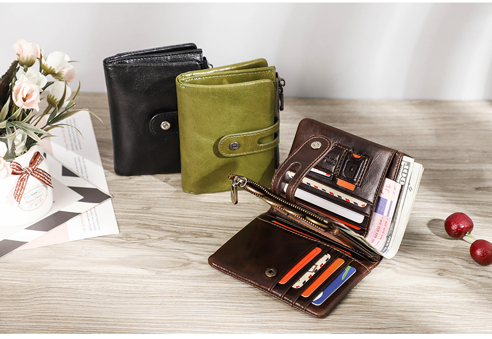 Portafoglio Uomo In Pelle CONTA CTS Con Blocco RFID – Sottile Con Portamonete E Supporto Airtag – Organizer Da Tasca 12 Carte – Nero - 2