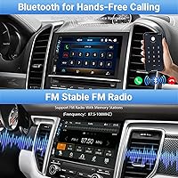 Vista 5 de Estéreo de coche de doble DIN con cámara de salpicadero, compatible con Apple Carplay, Android Auto, radio de coche con pantalla táctil de 7