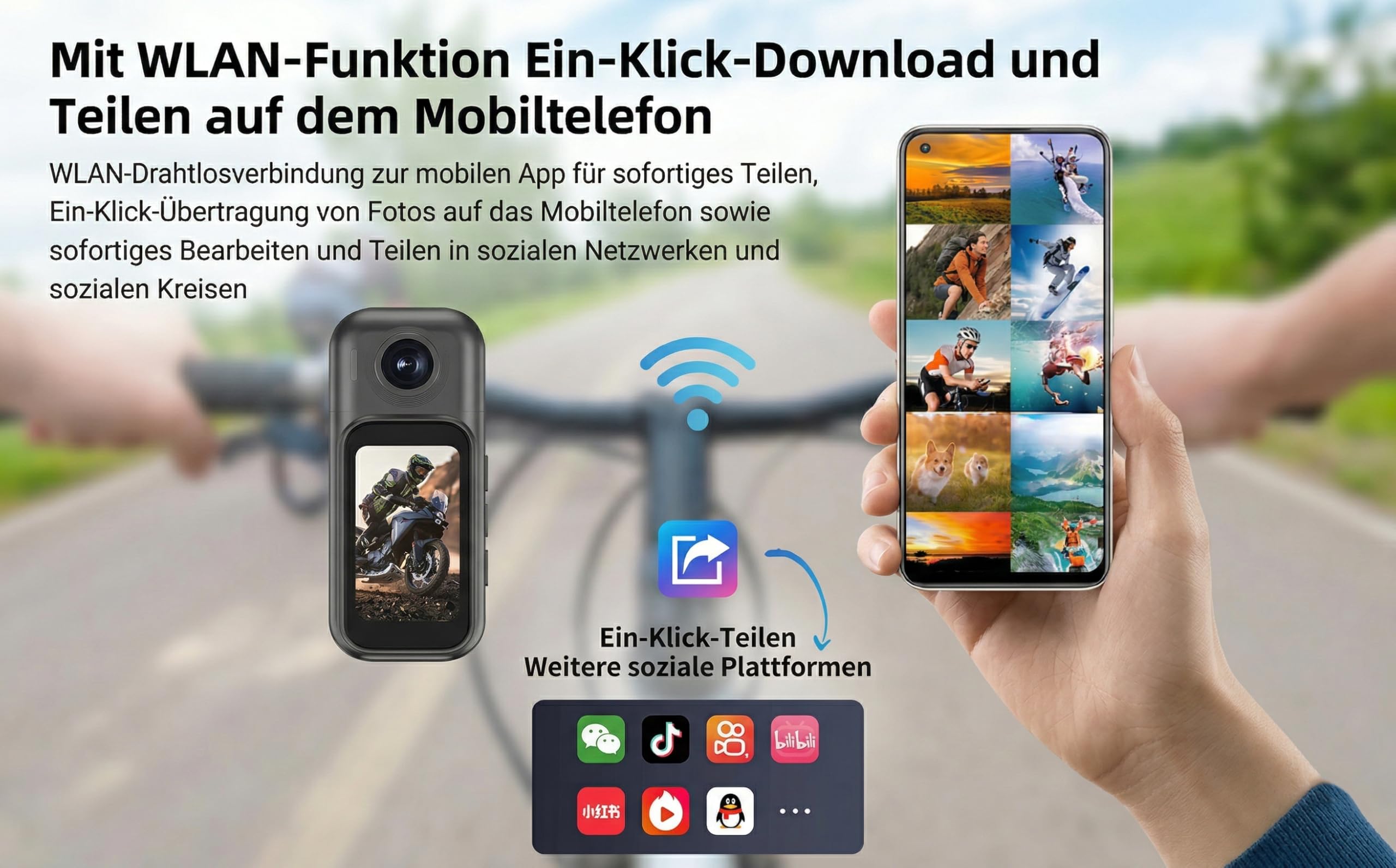Action Cam 4K Bodycam 64GB, 1.47 Zoll Touch Display, Ladecase, Linse 180 Grad drehbar + 360 Grad Clip, Magnetische Halterung, 30m Wasserdicht, 3h Akku für Sport, Motorrad, Tauchen UVM.