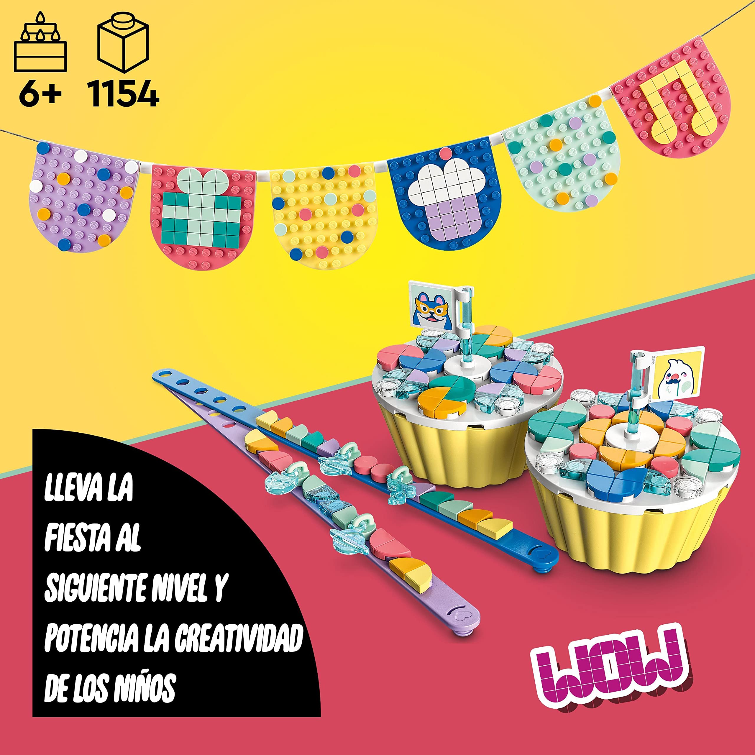 LEGO 41806 Dots Kit de Fiesta Definitivo, Juguete de Construcción con Cupcakes, Pulseras y Pegatinas para Fiestas Infantiles, Detalles de Cumpleaños para Niñas y Niños
