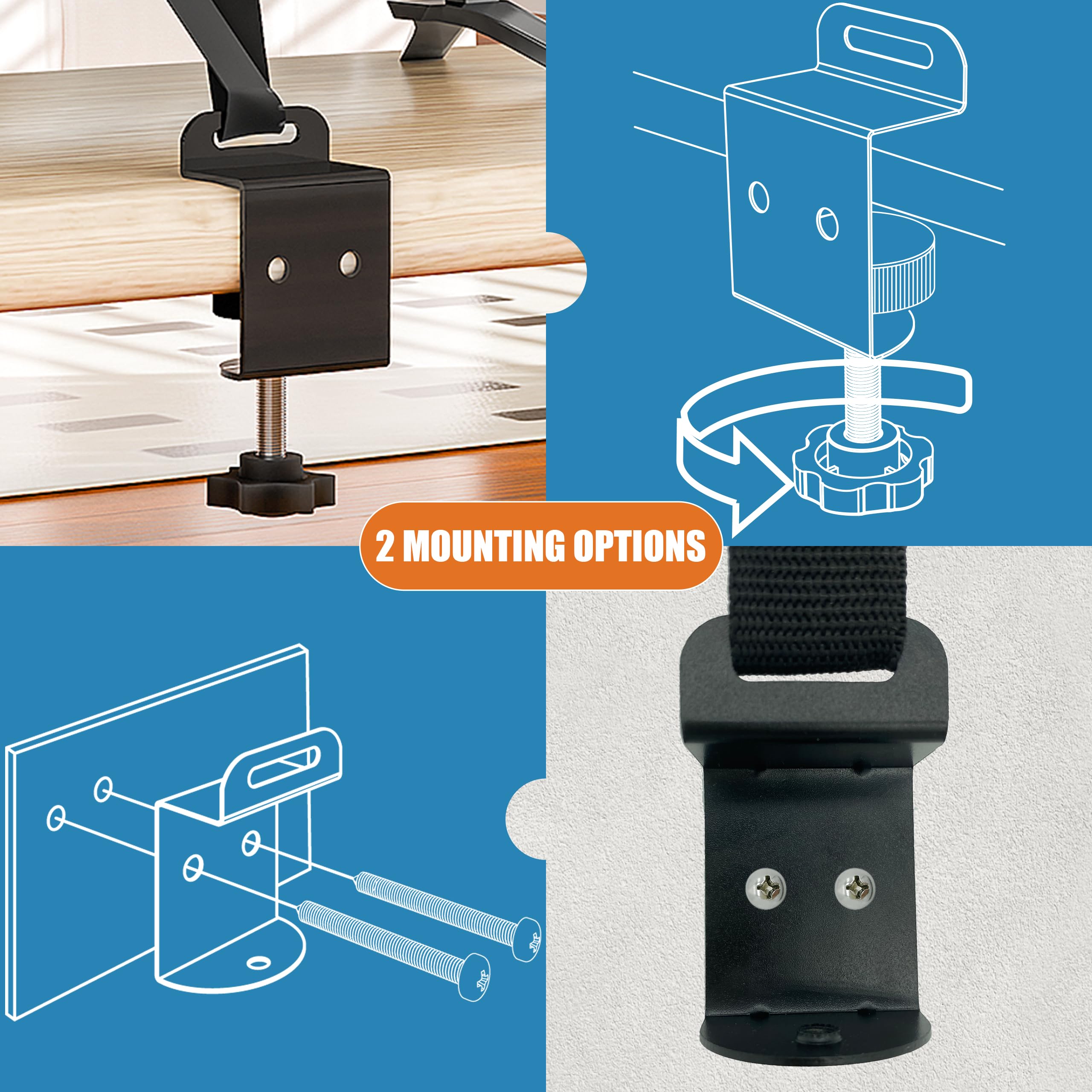 Correas de seguridad para TV, correas de TV sin taladro, para pantalla plana, anclajes antivuelco para muebles a prueba de bebés, correas de terremoto con abrazadera en C de metal, montaje