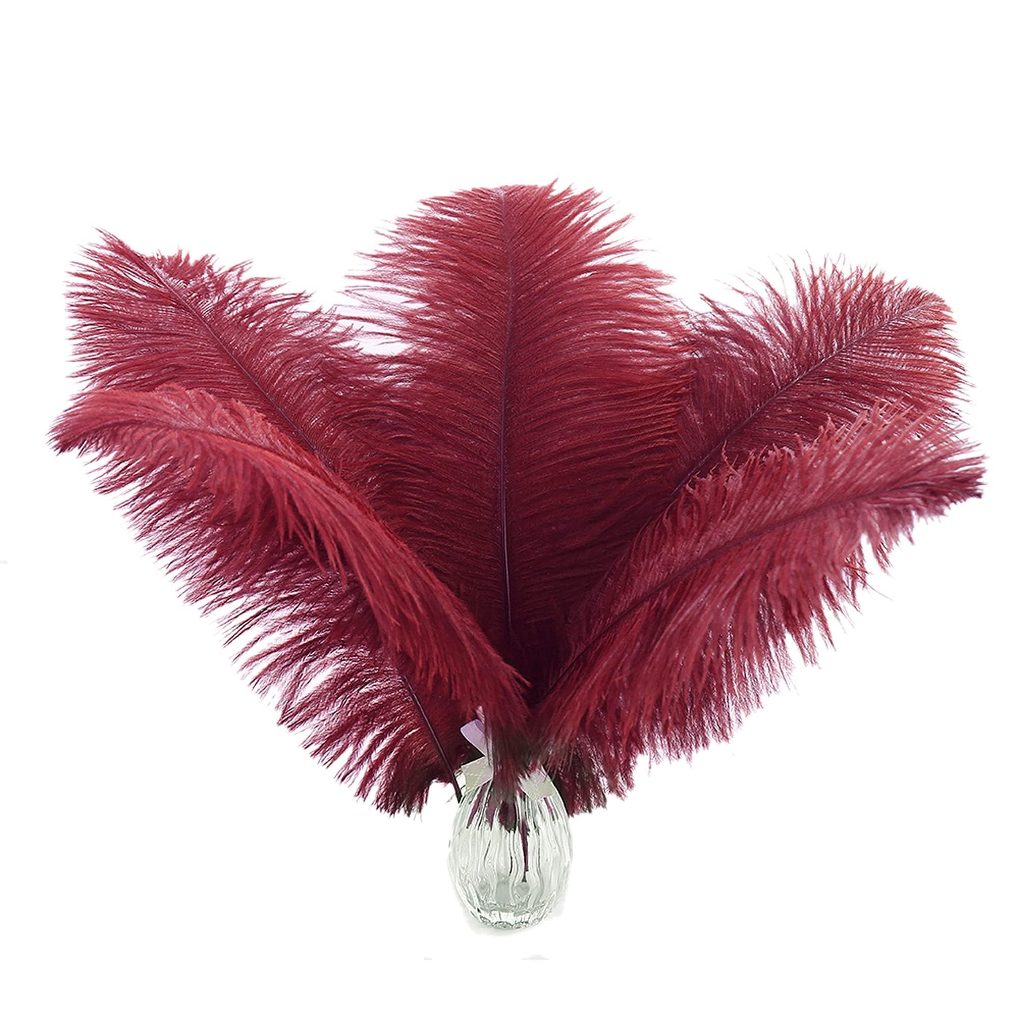 Ballinger Burgundy Ostrich Feathers Bulk - 12Pcs 10-12inch Feathers for Party Centerpieces,Flower Arrangement and Home Decor(Burgundy) — image 1