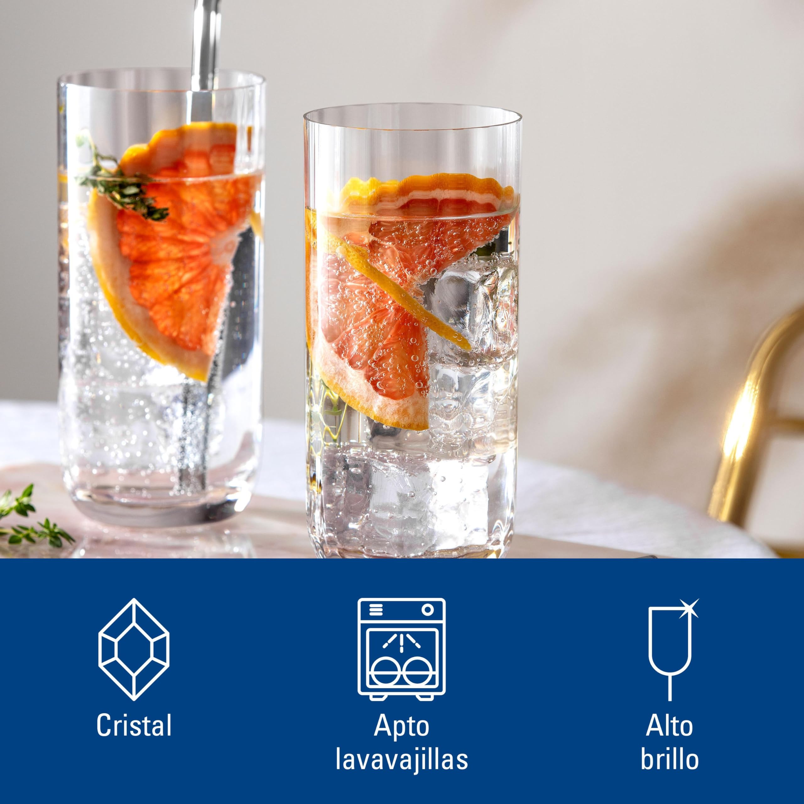 Villeroy & Boch - Vaso de tubo Rose Garden, set de 4, 300 ml, cristal