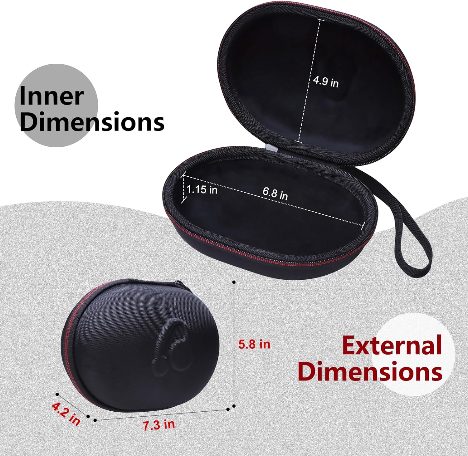 LTGEM Headphones Case Compatible with Beats Studio 3/Solo 4/Studio Pro/Solo 3 Headphones, Black - Image 3