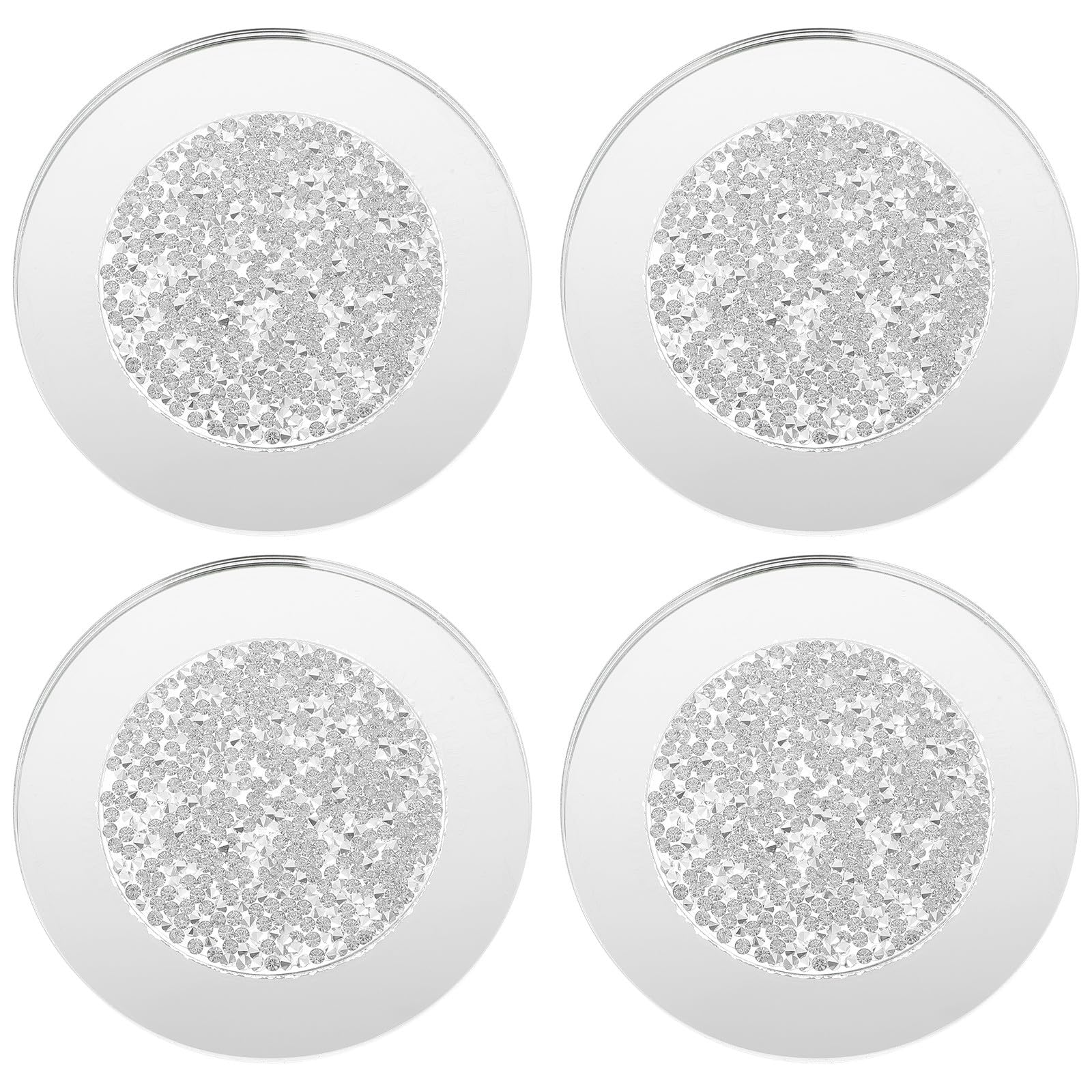 Dessous de verre de 4 ronds en verre transparent pour repas en maison