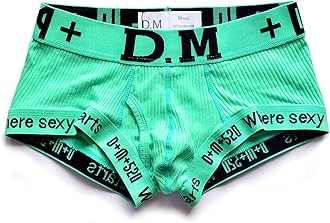 D.M Men's Underwear Trunks Briefs Cotton Fashion Low Rise Comfortable Underpants