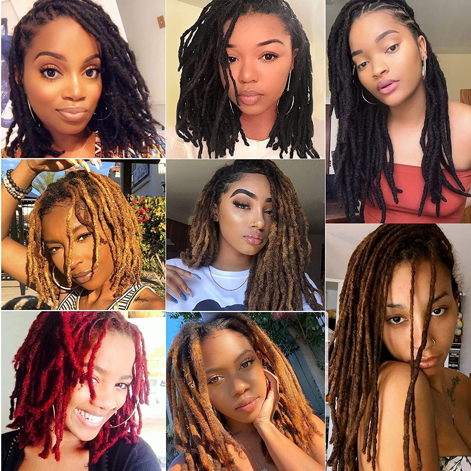 Loc Haarverlängerung, 0,2 cm, dick, 100 Stränge, natürlich, Schwarz, volle Handarbeit, permanent, kann gefärbt und gebleicht werden, für Damen und Herren, Kinder, Dreadlock-Extensions, echtes