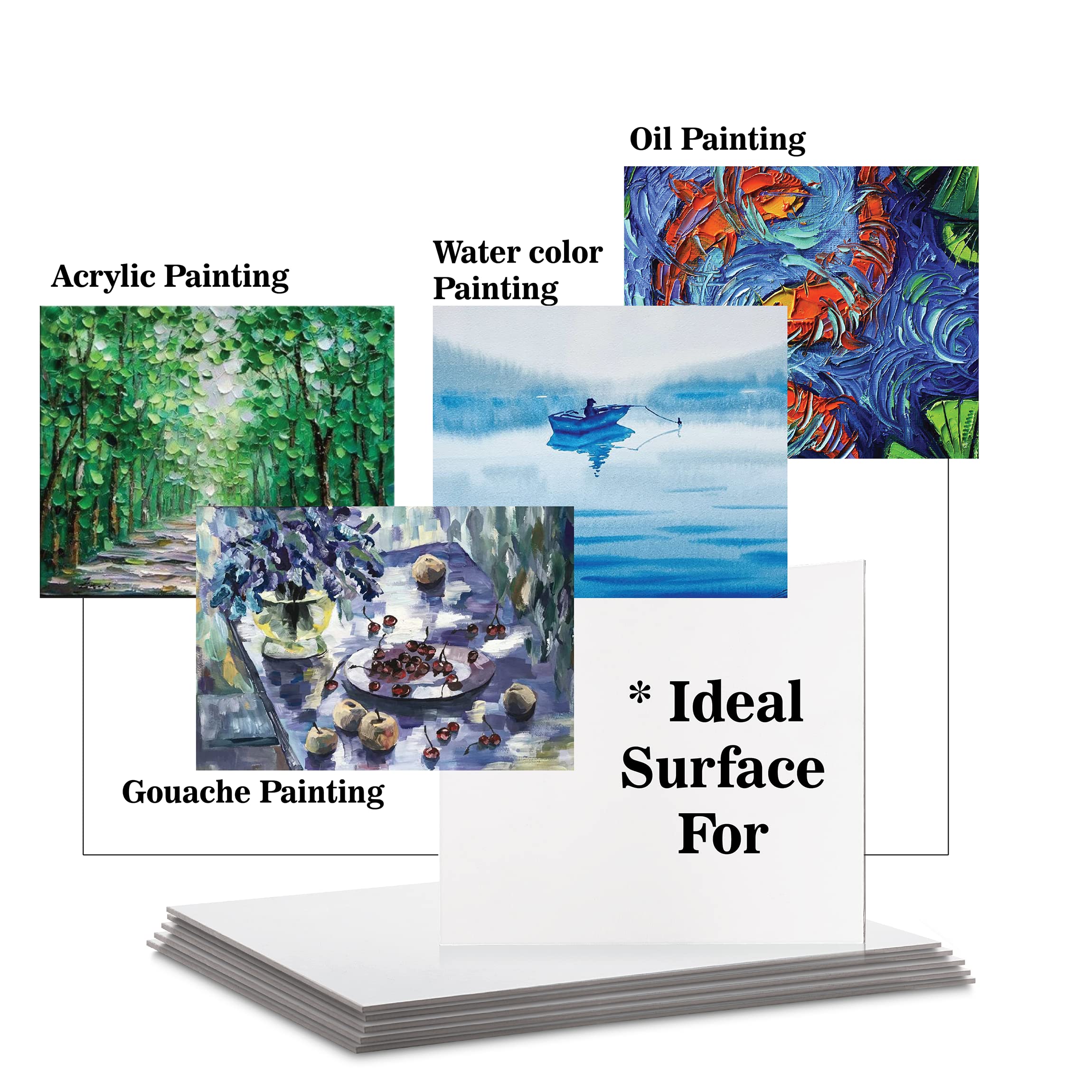 Eduway® Leinwand zum Malen, 30 x 45 cm, Premium-Qualität, 200 ml, vorgrundierte Baumwoll-Leinwand für Künstler und Anfänger, ideal für Acryl, Öl, Gouache, Pastellfarben, 6 Stück (30 x 45 cm)