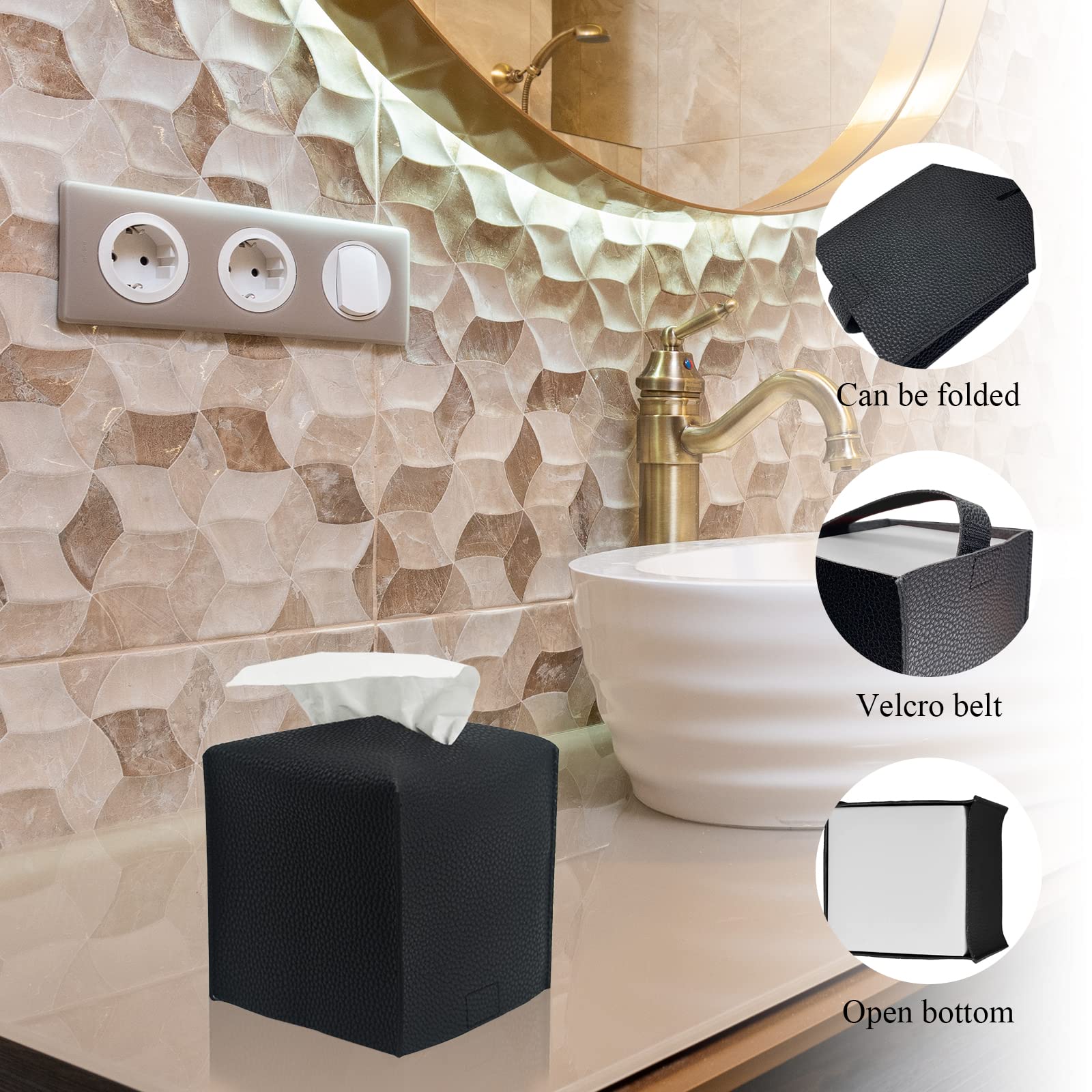 Juego de accesorios de baño, juego de 10 piezas de accesorios de baño negros con basura, soporte para cepillos de dientes y taza, dispensador de jabón, jabonera, soporte para cepillo de inodoro, 4