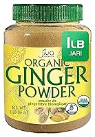 Vista 1 de Jiva Organics Organic Ginger Root Powder 1 LB Jar - Gluten Free, Non-GMO - for Cooking, Baking, Tea & More - Bulk Ginger Ground Dry