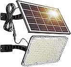 JACKYLED 1000 Lumens 299 LED Solar Lights Outdoor Bright Solar Dusk to Dawn Light with 4000mAh Battery, IP65 Waterproof Outdoor Solar Powered Security Flood Light for Wall Porch Shed Barn