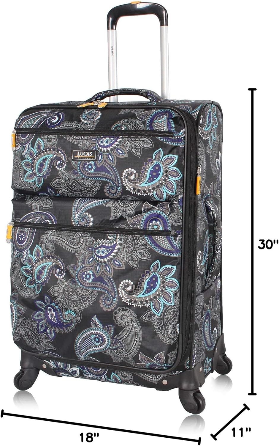 LUCAS Designer Luggage - Expandable 28 Inch Softside Bag with Pattern- Durable Large Ultra Lightweight Checked Suitcase with 4-Rolling Spinner Wheels (Diva) - Image 8
