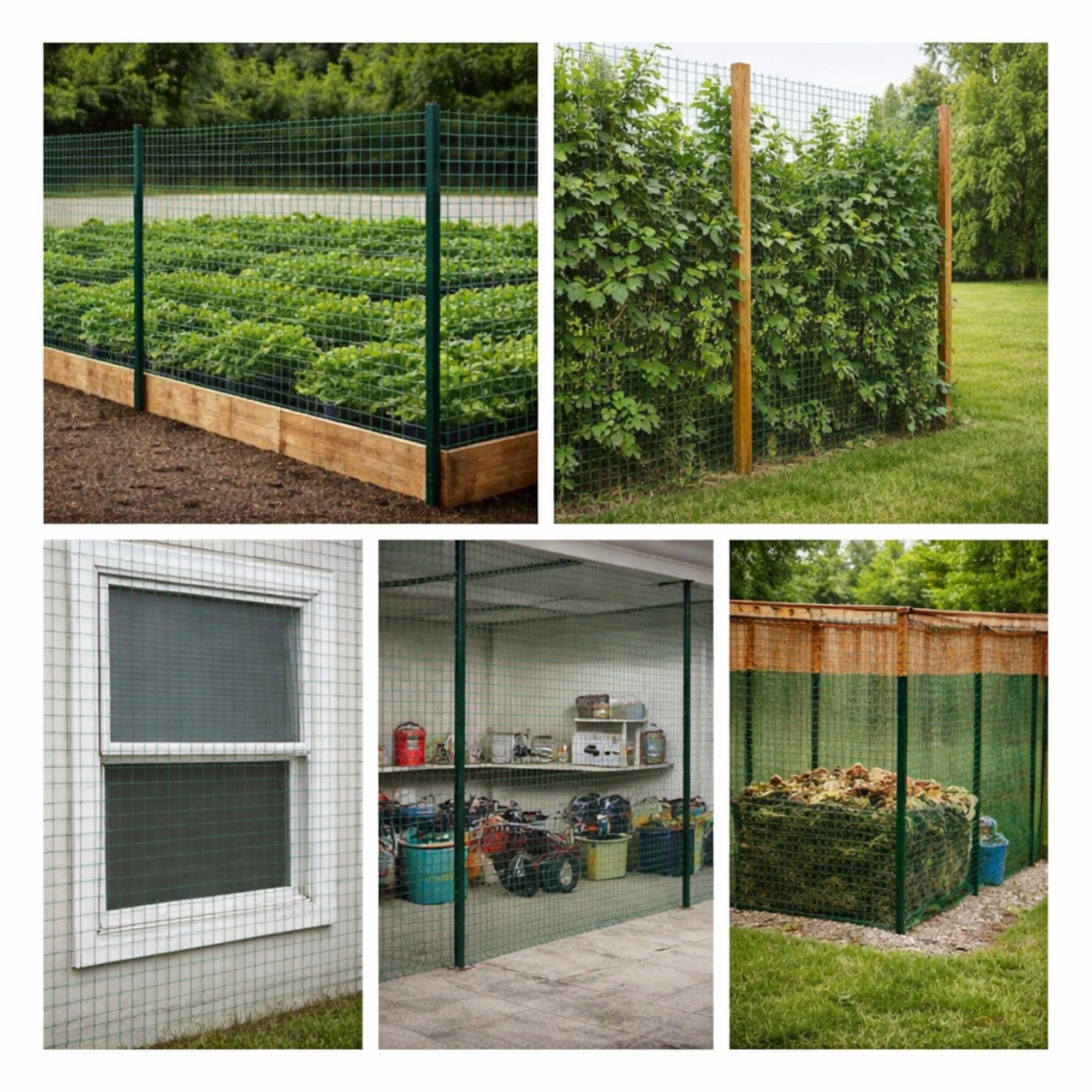 PROREGAL Maschendrahtzaun Vierkantgeflecht FENCY, Höhe 1,0 Meter, Länge 25 Meter, Maschenweite 50x50mm, Drahtstärke 2.20mm, PVC-Beschichtet Grün, Drahtzaun Garten Pflanzenschutz Drahtzaun Drahtnetz