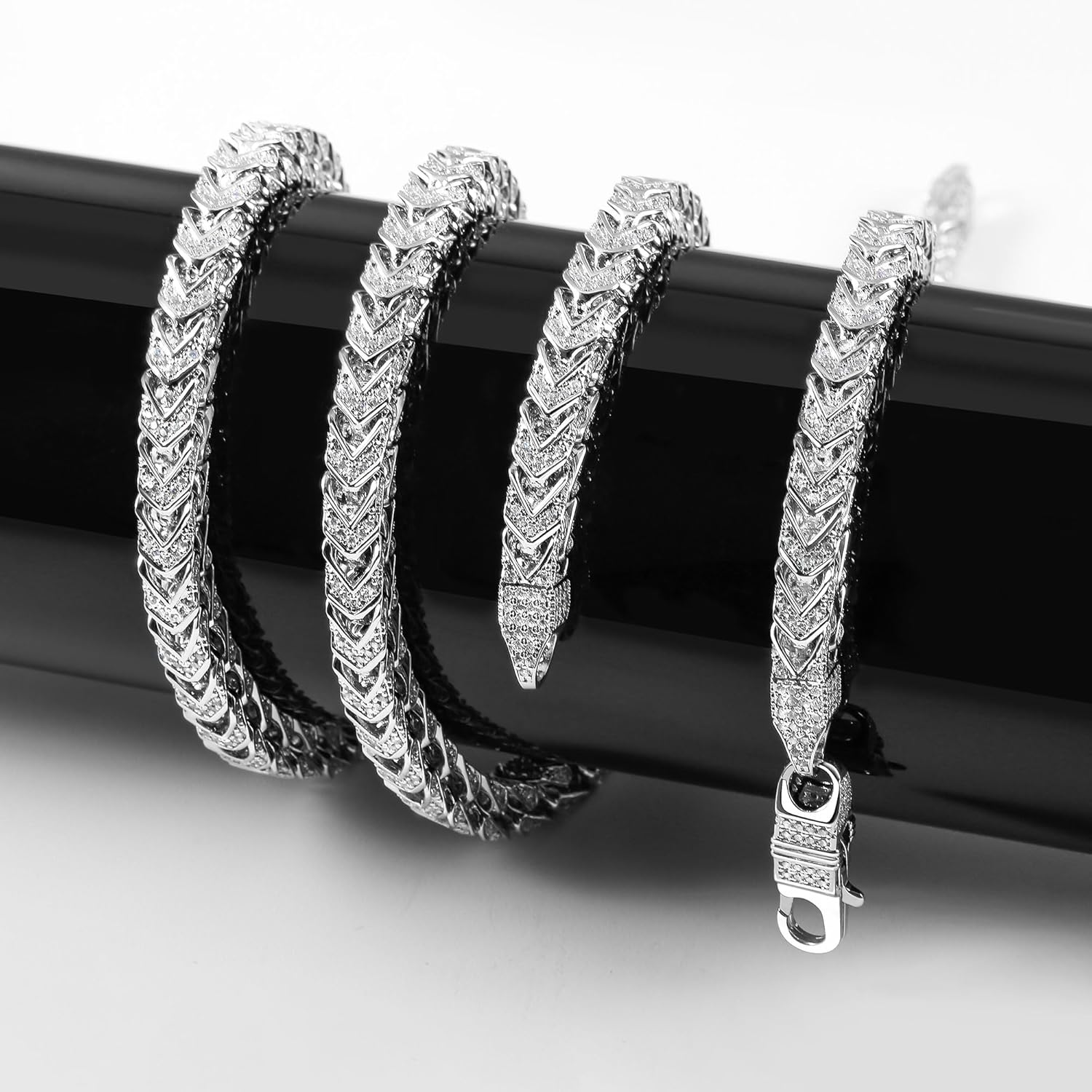 Kose Tennis Necklace for Men Women 6MM Wide Cuban Link Necklace 14K White Gold Hip Hop Urban Necklace Pave Cubic Zirconia 18/20/22 Inch Length - Image 6