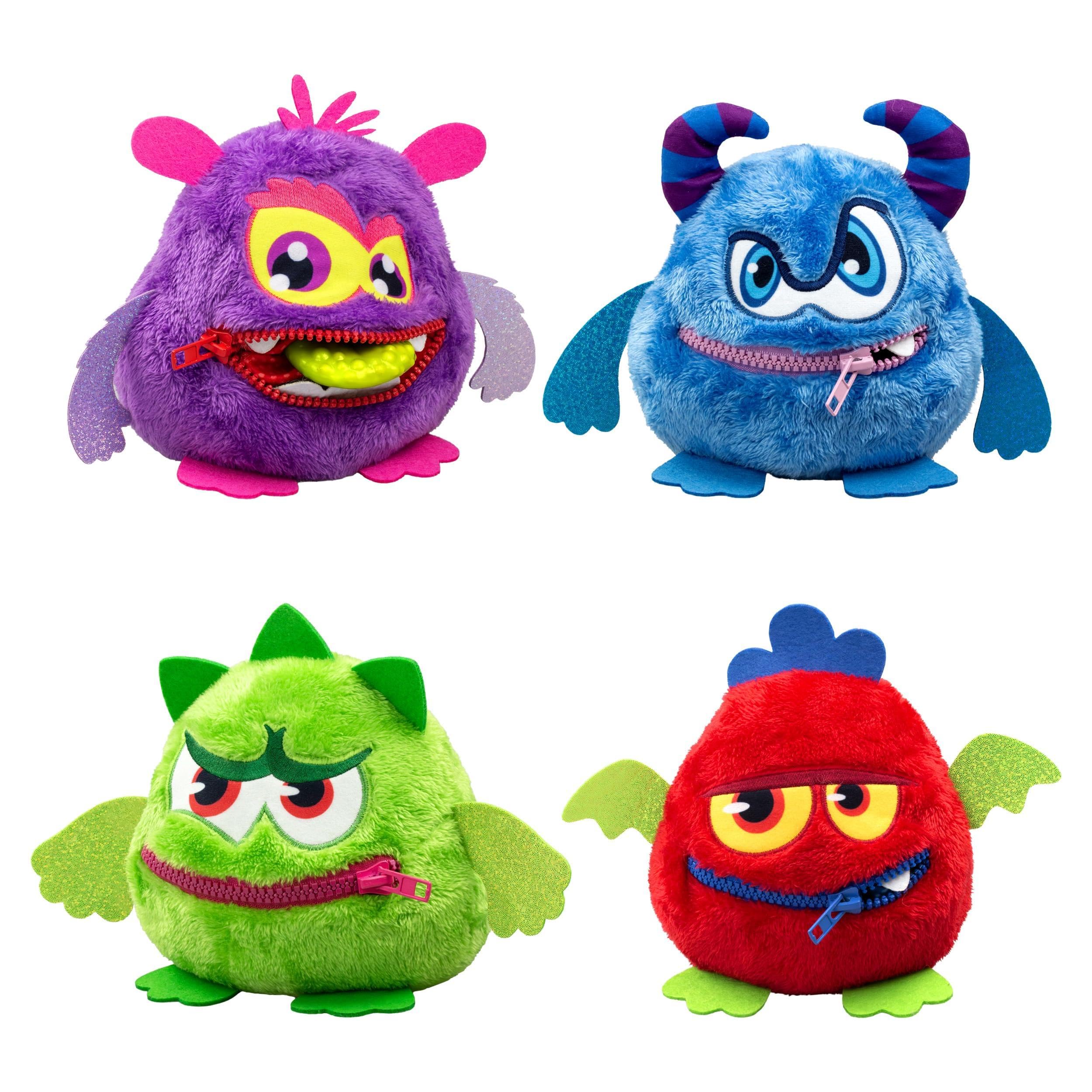 Noisy Monz Interactive Plush Toy with Sounds, Zip Mouth and Sensory Play