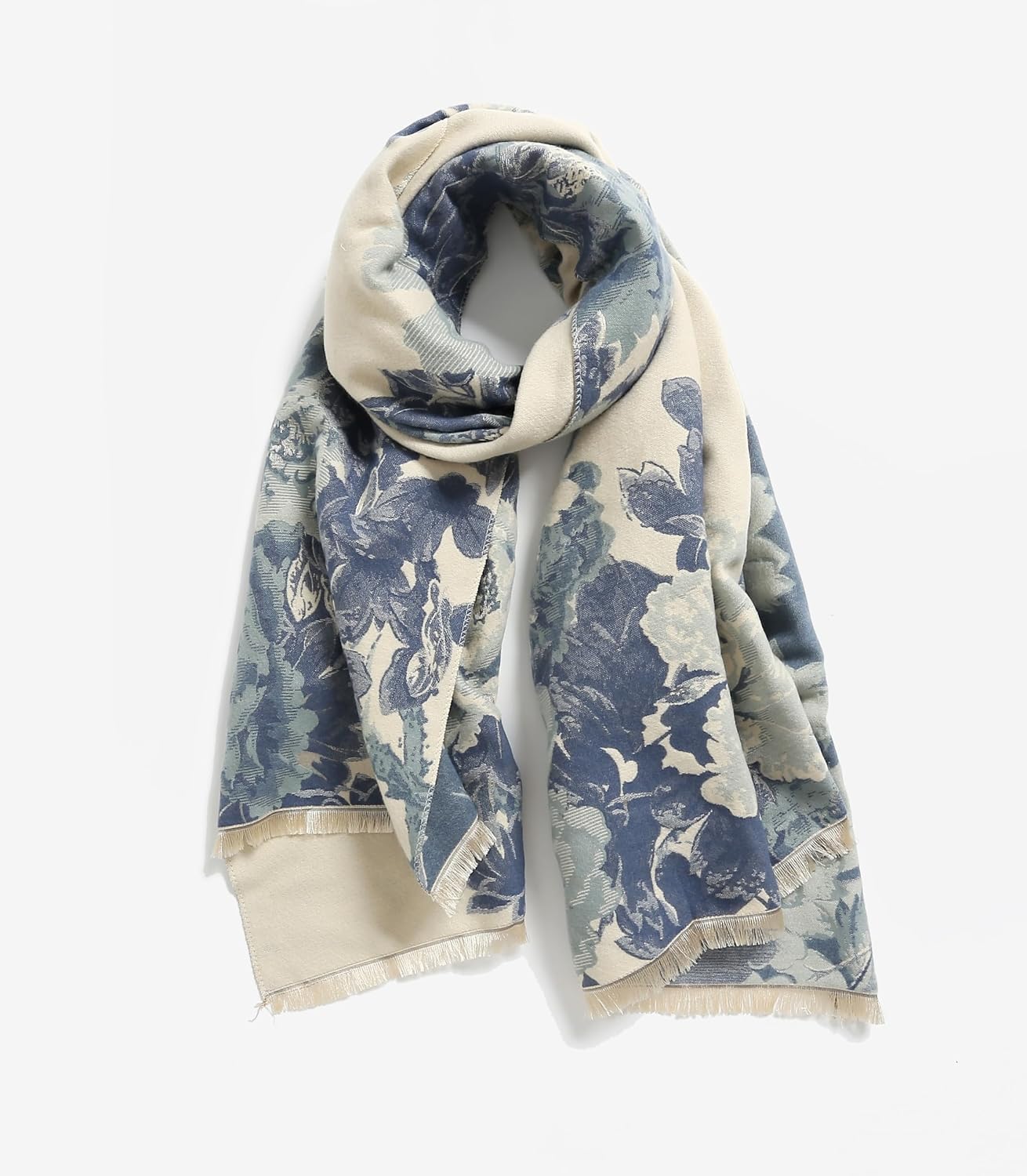 Jeelow Winter Scarf for Women, Large Printed Dressy Shawl Wrap for Travel