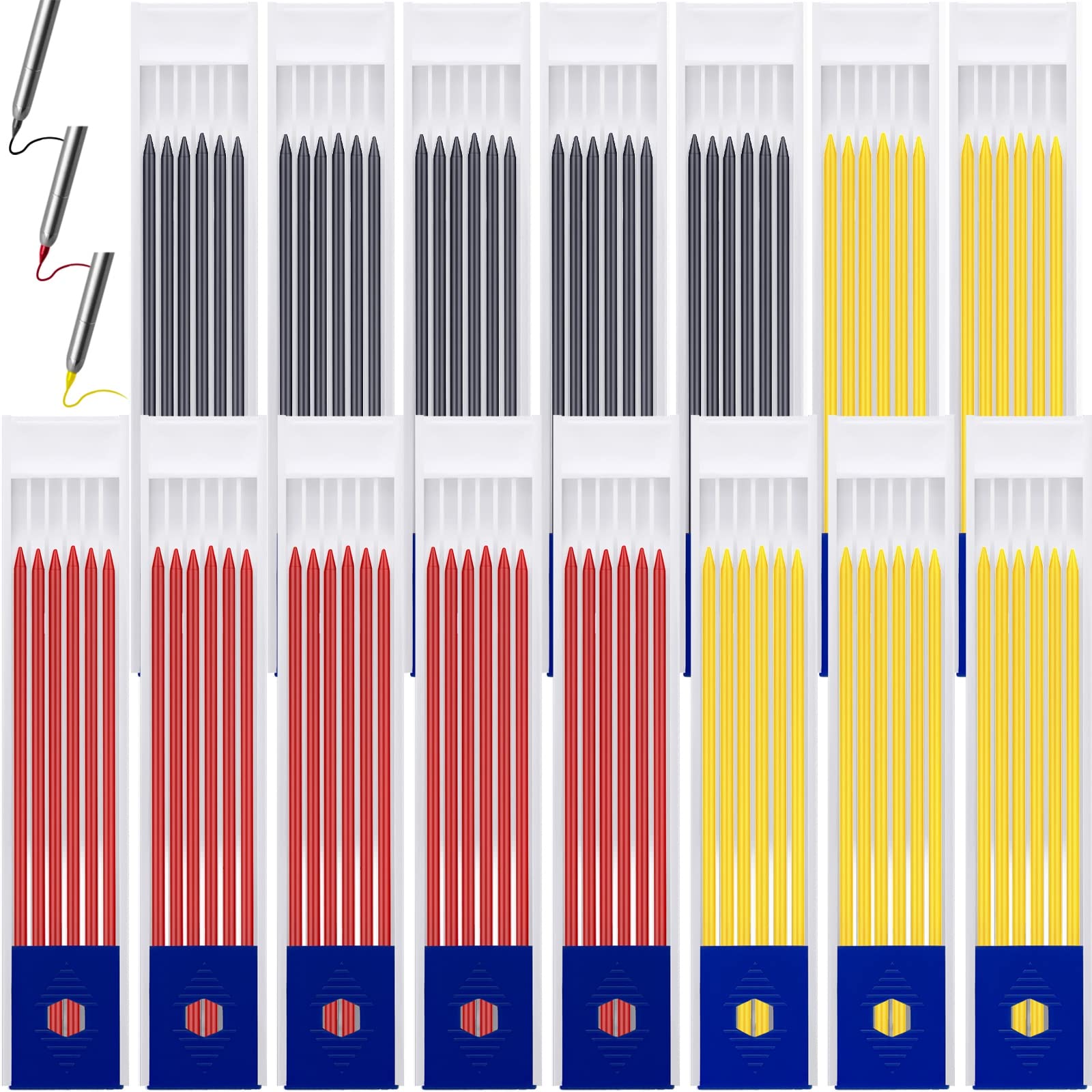Zhehao 90 Pack 2.8 mm Pencil Lead Refills for Carpenter Mechanical Construction Pencil Replacements Metal Marker Refills Solid Pen Replacements for