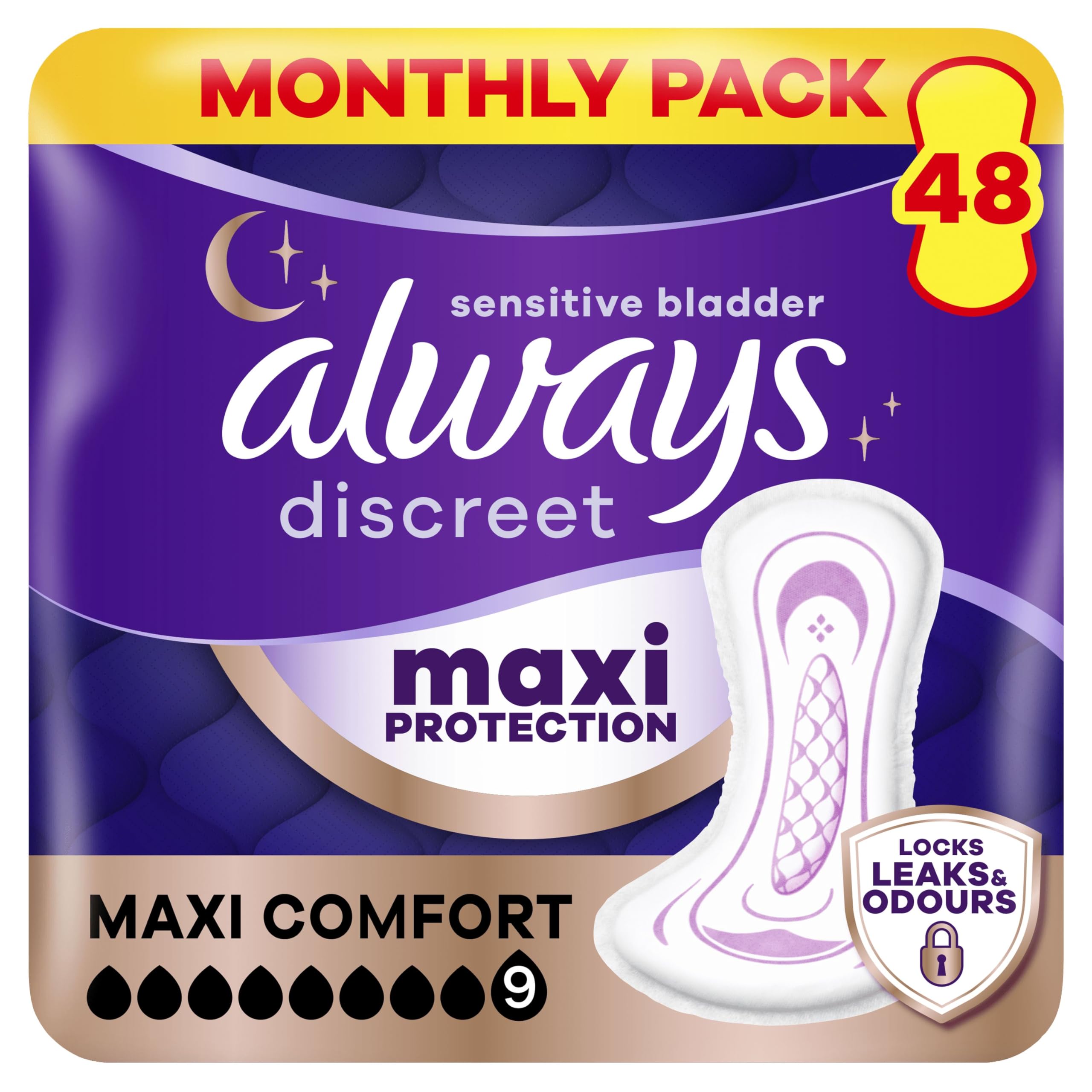 Always Discreet Incontinence Pads Maxi Comfort, 48 Pads