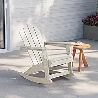 Vista 17 de WestinTrends Malibu Silla Mecedora Adirondack de Polietileno para Exteriores/Patio, Blanco