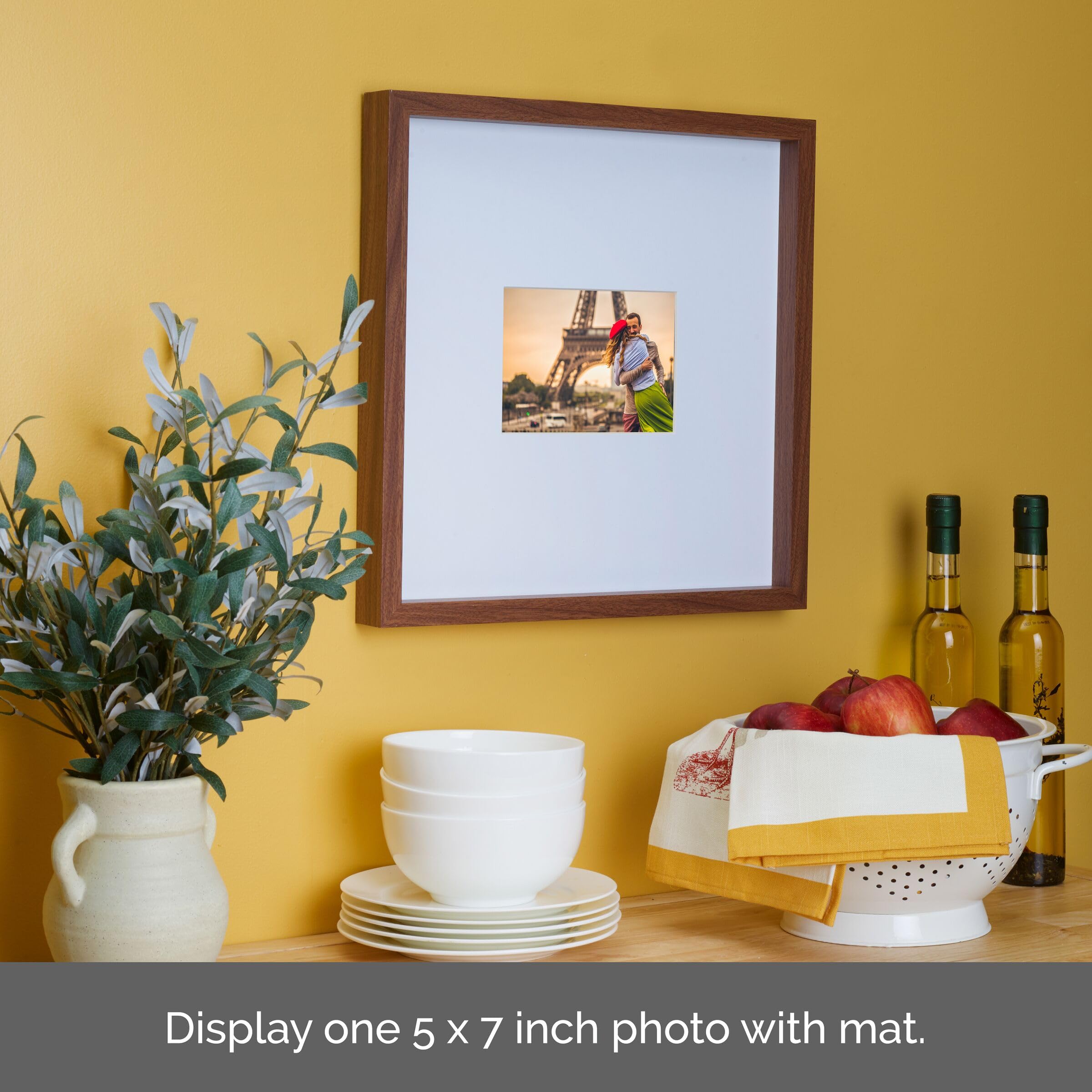 Mikasa Wood Gallery Wall Frame, 15x15 Matted to 5x7, 16x1.57x16