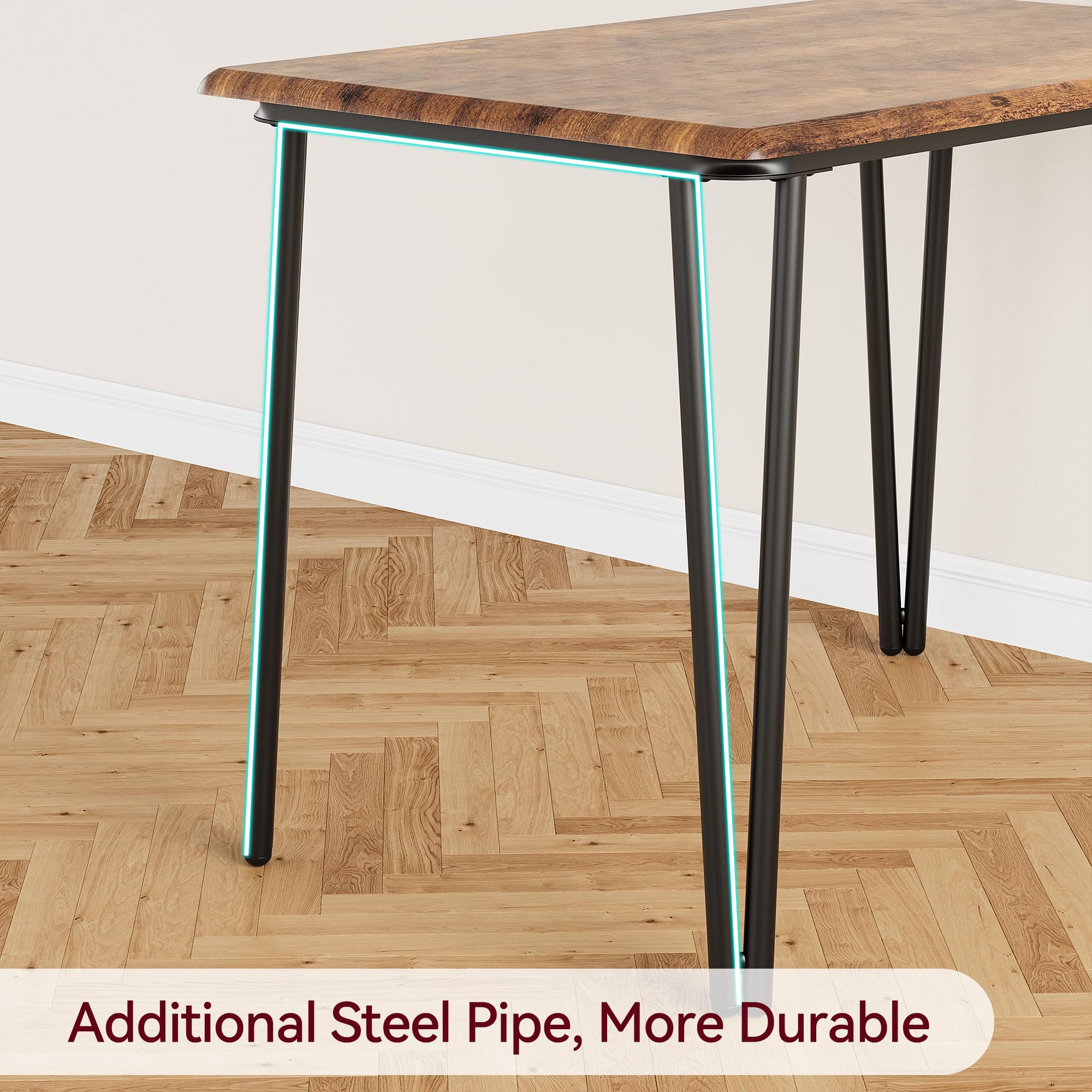Zstar Ensemble Salle à Manger Compact 2 Personnes – Table carrée Moderne avec 2 chaises rembourrées – Structure métal Robuste – Idéal Petit Espace, Appartement, Style rétro – Couleur : rétro