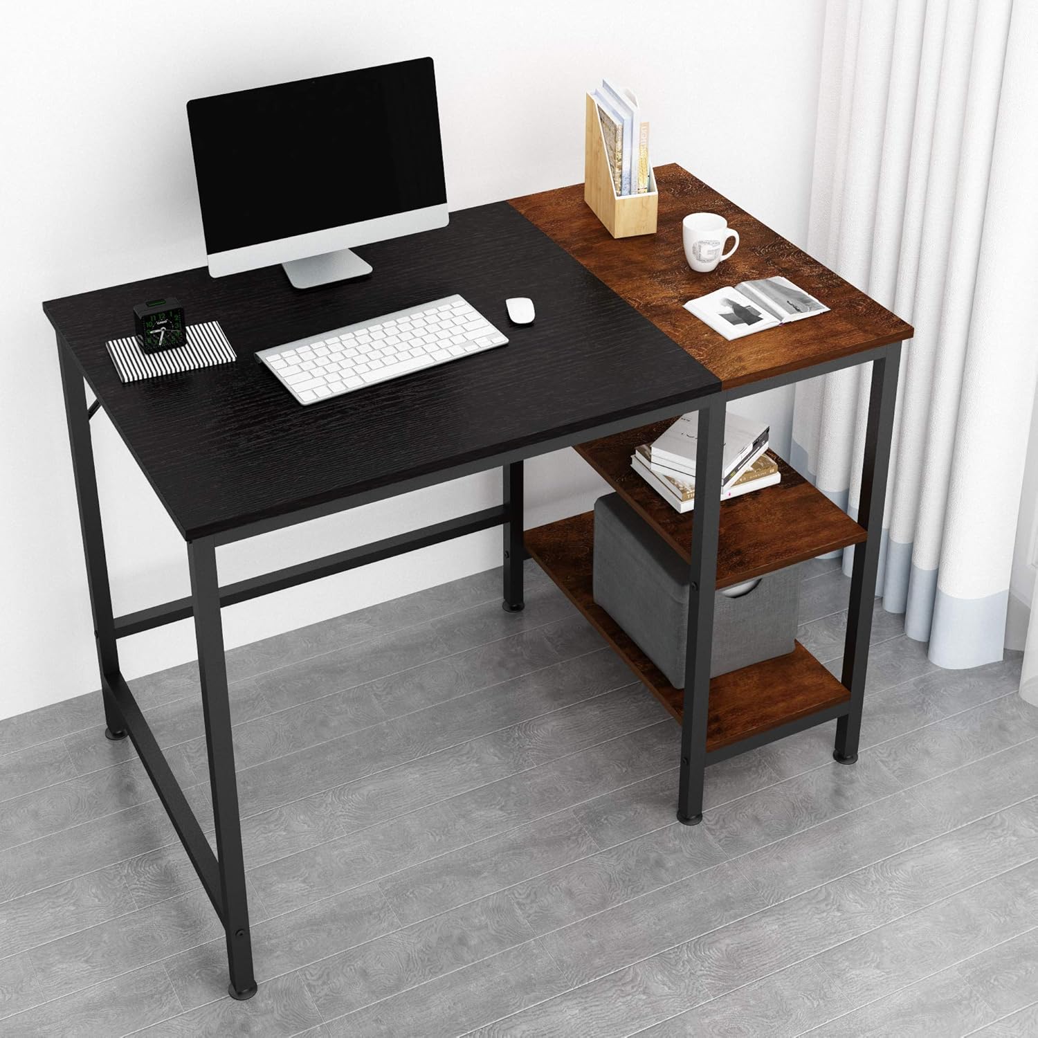 JOISCOPE Computer Desk,Latop Table,Study Table with Wooden Shelves