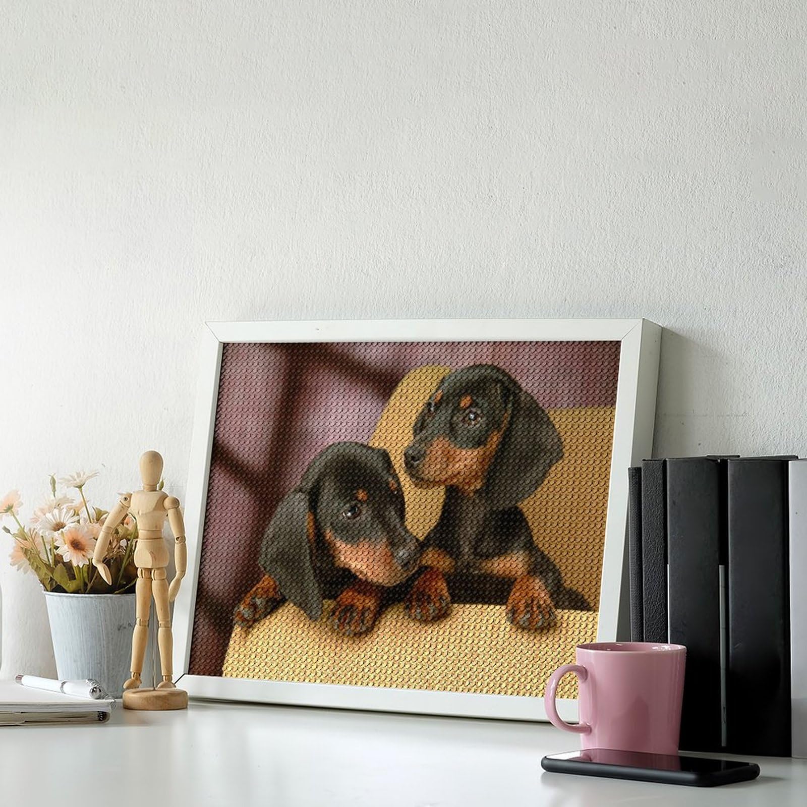 Amazon | ダックスフンド 萌え 子犬 ダイヤモンドアートダイヤモンド