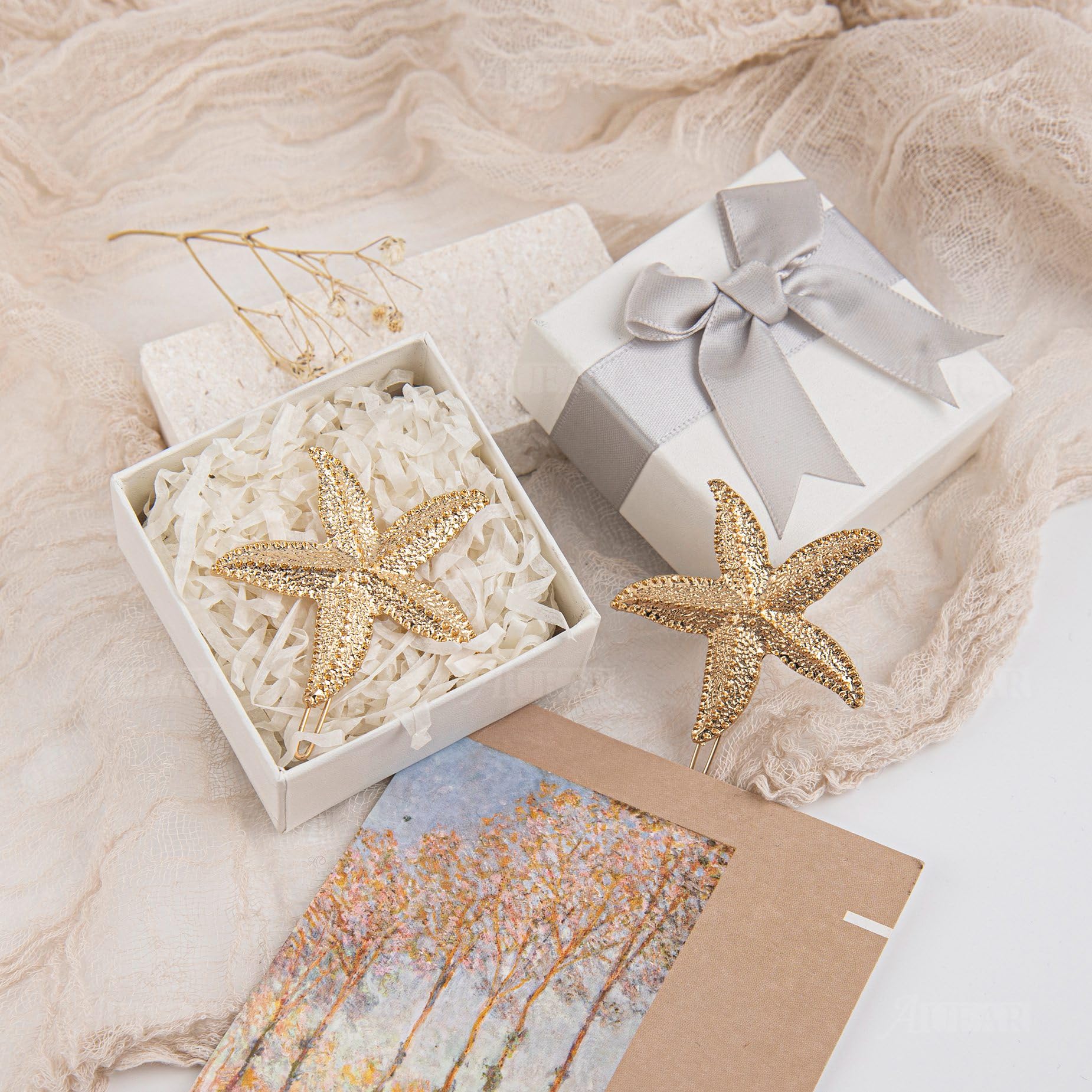 envelope boxes for weddings star fish AUEAR, 12 Pcs Starfish Hair Clip Sea Hairpin Beach Pins Accessories(Gold) : Beauty & Personal Care Hoffen 1-3/4