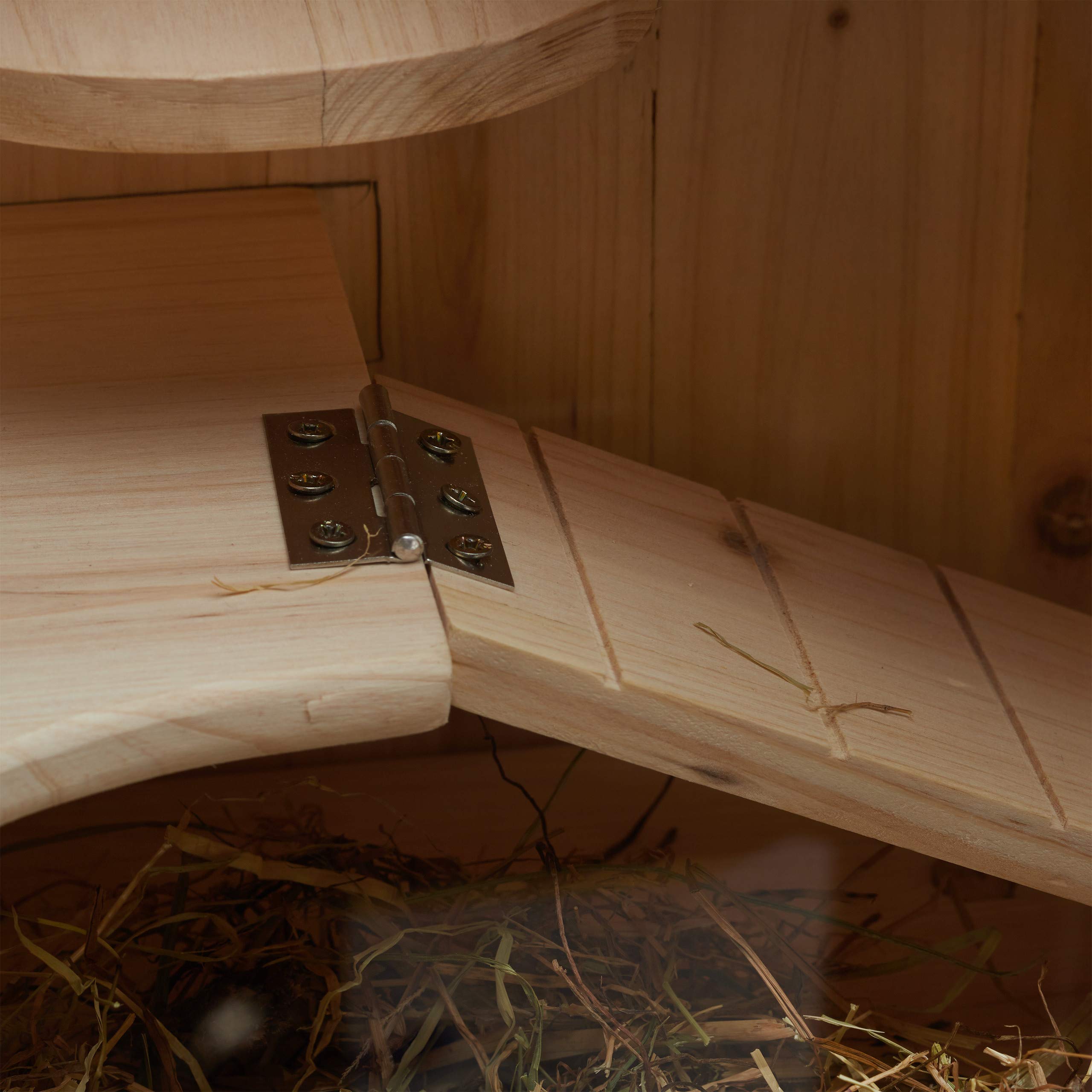 Relaxdays Maxi Gabbia per Criceti, Villa per Roditori, 3 Piani, Scalette, Porte, Tetto, 120x60x40 cm, Legno Naturale