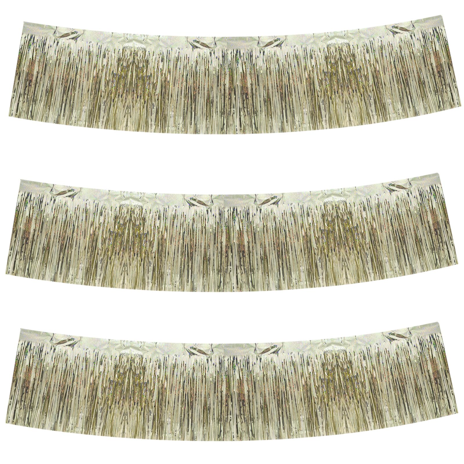 BEISHIDA Laser Champagne Fringe Garland Banner Wall Tinsel Foil Streamers