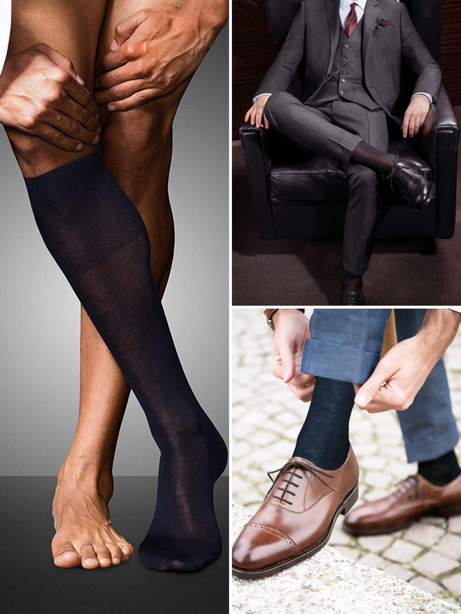 o-day Calze Filo Di Scozia Uomo Lunghe ( Confezione Da 6 ) Eleganti e Traspiranti Calzini Filo Di Scozia Uomo Made In Italy